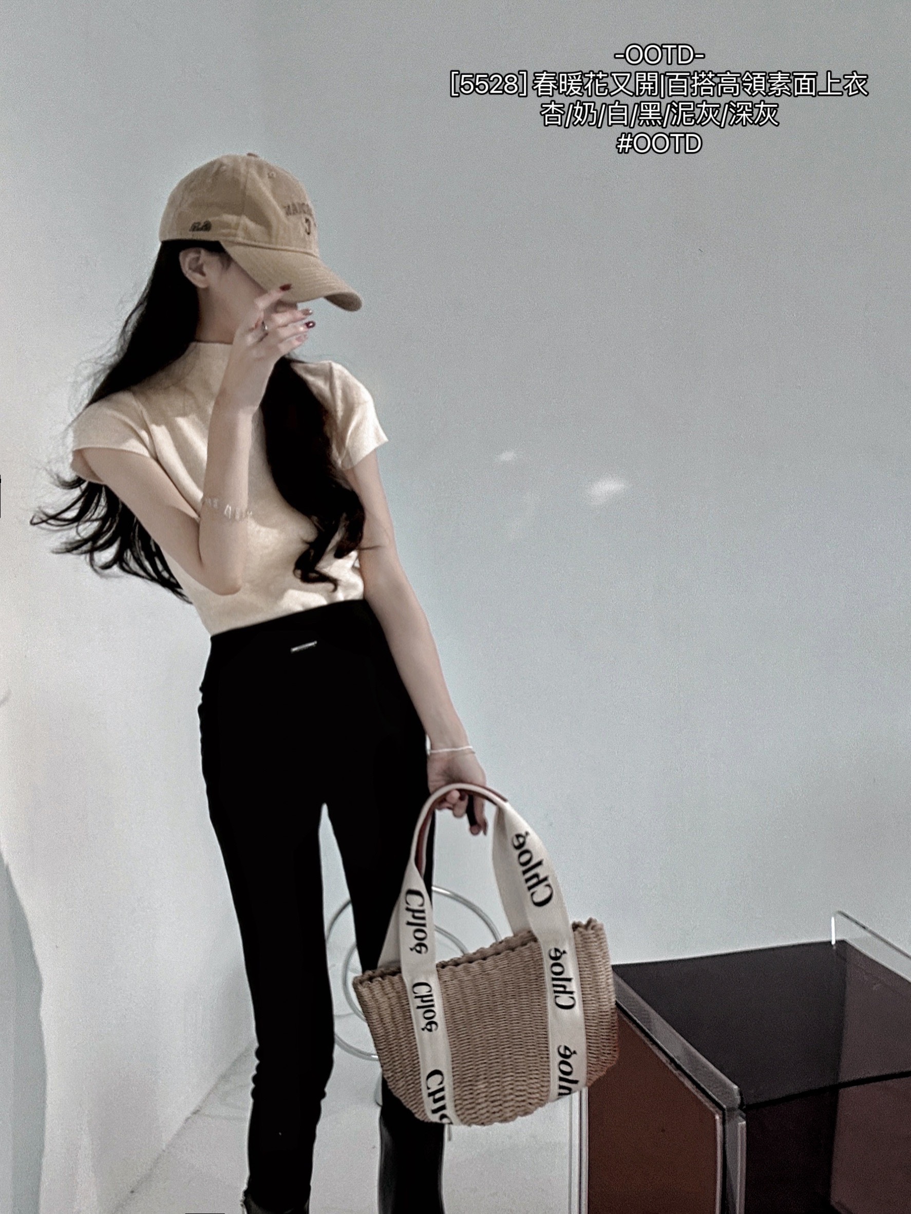 [5528] 春暖花又開百搭高領素面上衣 (3)