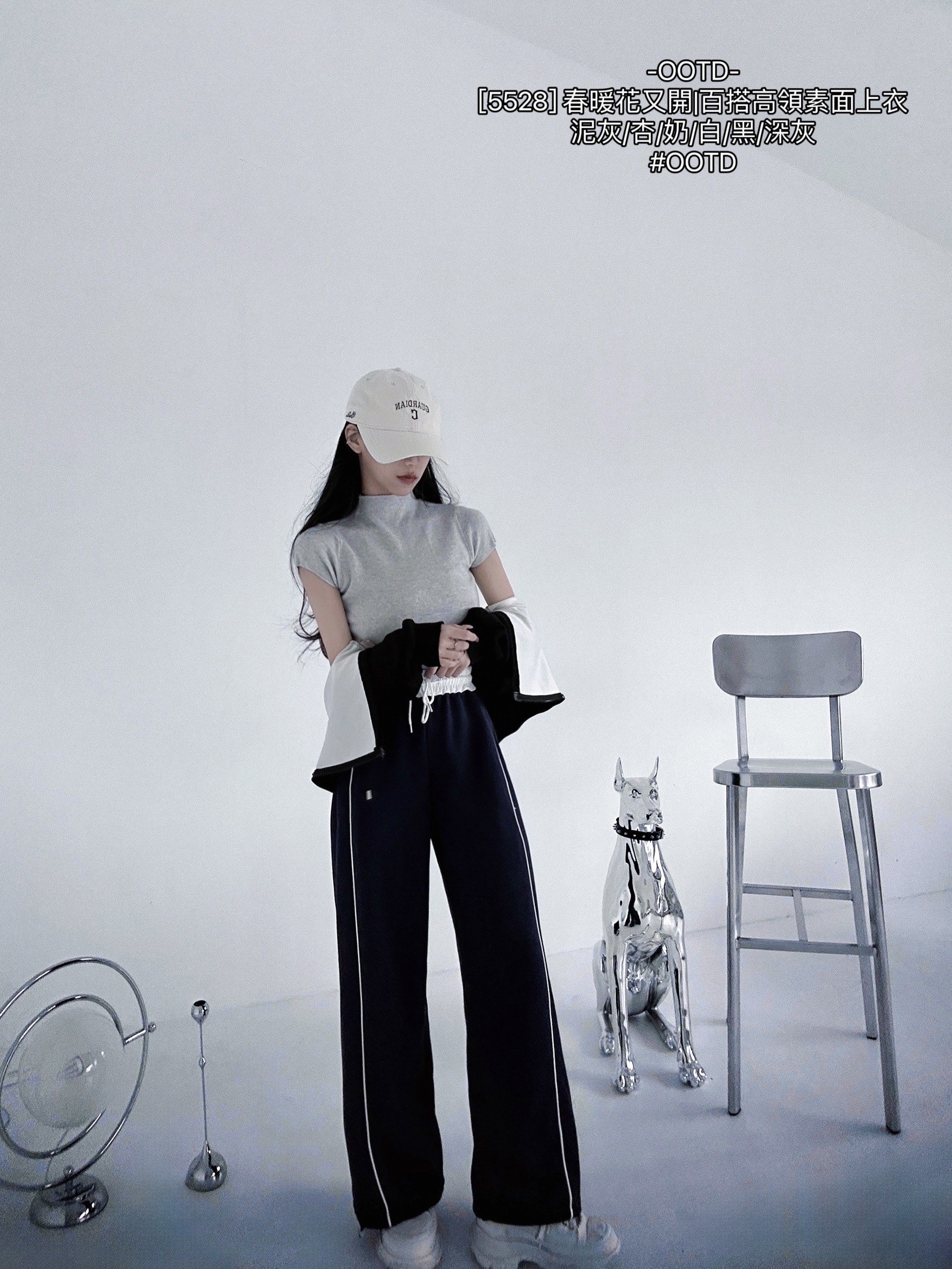 [5528] 春暖花又開百搭高領素面上衣 (8)