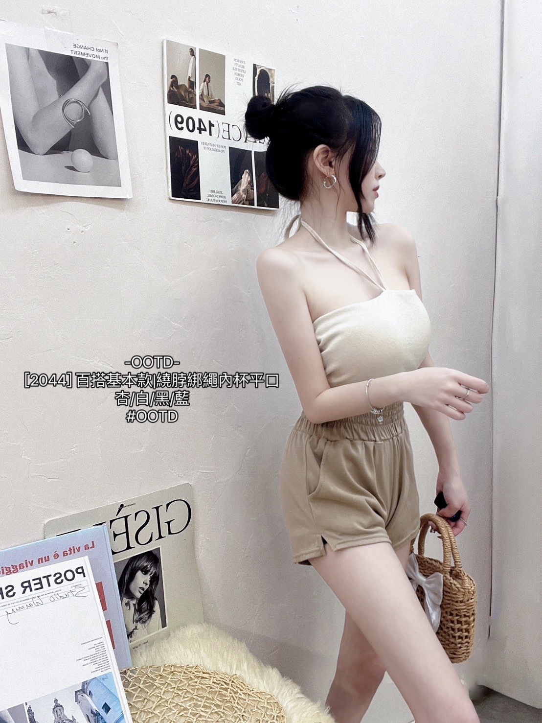 [2044] 百搭基本款繞脖綁繩內杯平口 (3)