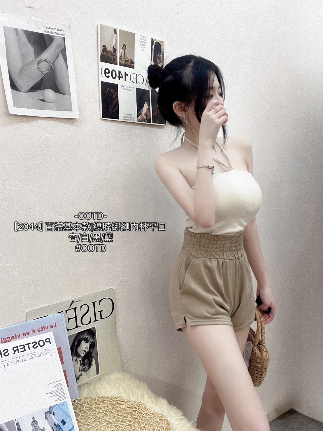[2044] 百搭基本款繞脖綁繩內杯平口 (4)