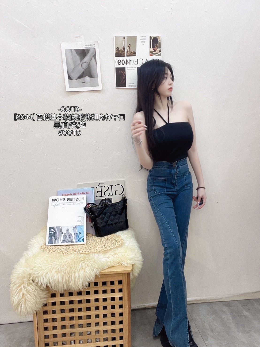 [2044] 百搭基本款繞脖綁繩內杯平口 (7)