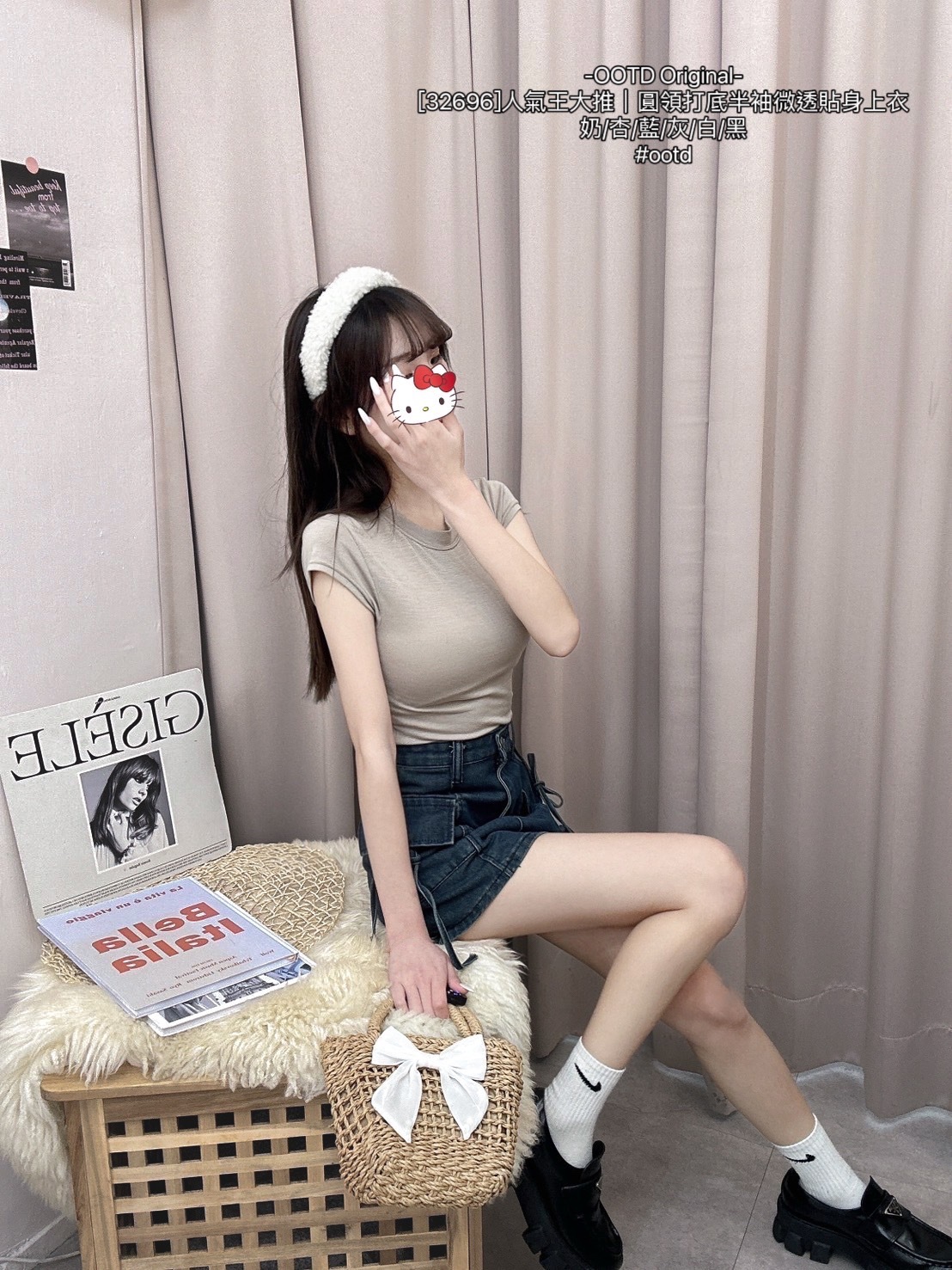 [32696]人氣王大推｜圓領打底半袖微透貼身上衣 (9)