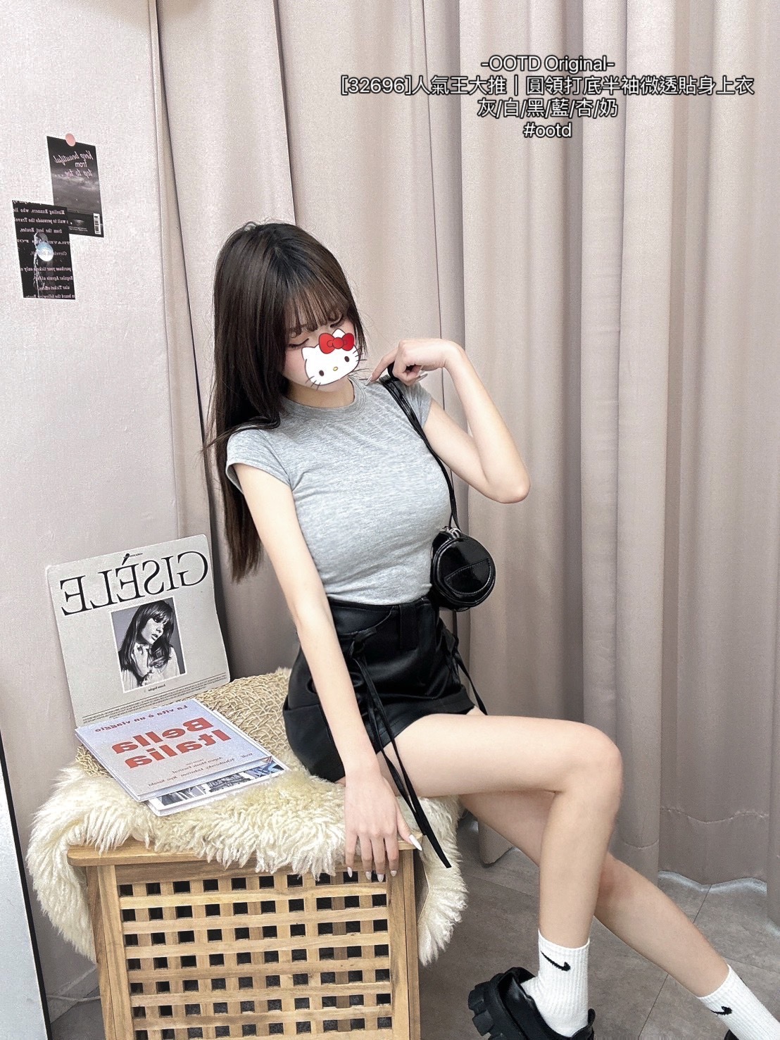 [32696]人氣王大推｜圓領打底半袖微透貼身上衣 (5)