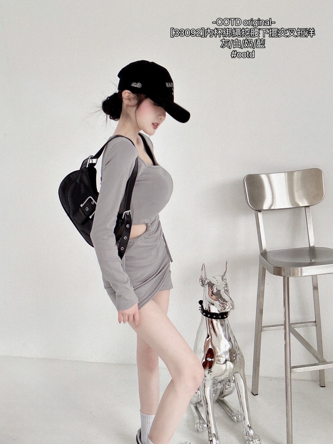 [33092]內杯綁繩挖腰下擺交叉短洋 (6)