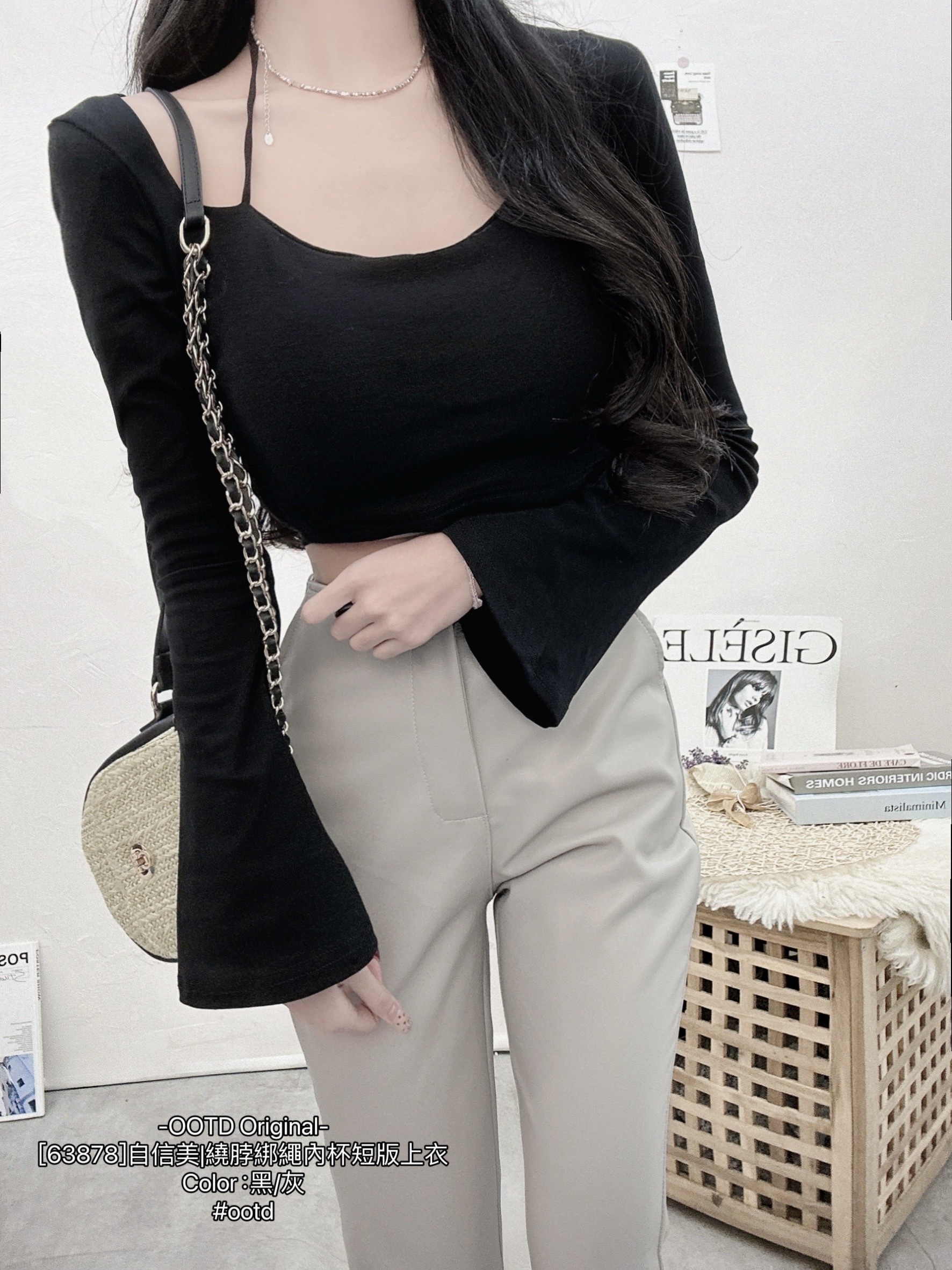 [63878]自信美繞脖綁繩內杯短版上衣 (5)