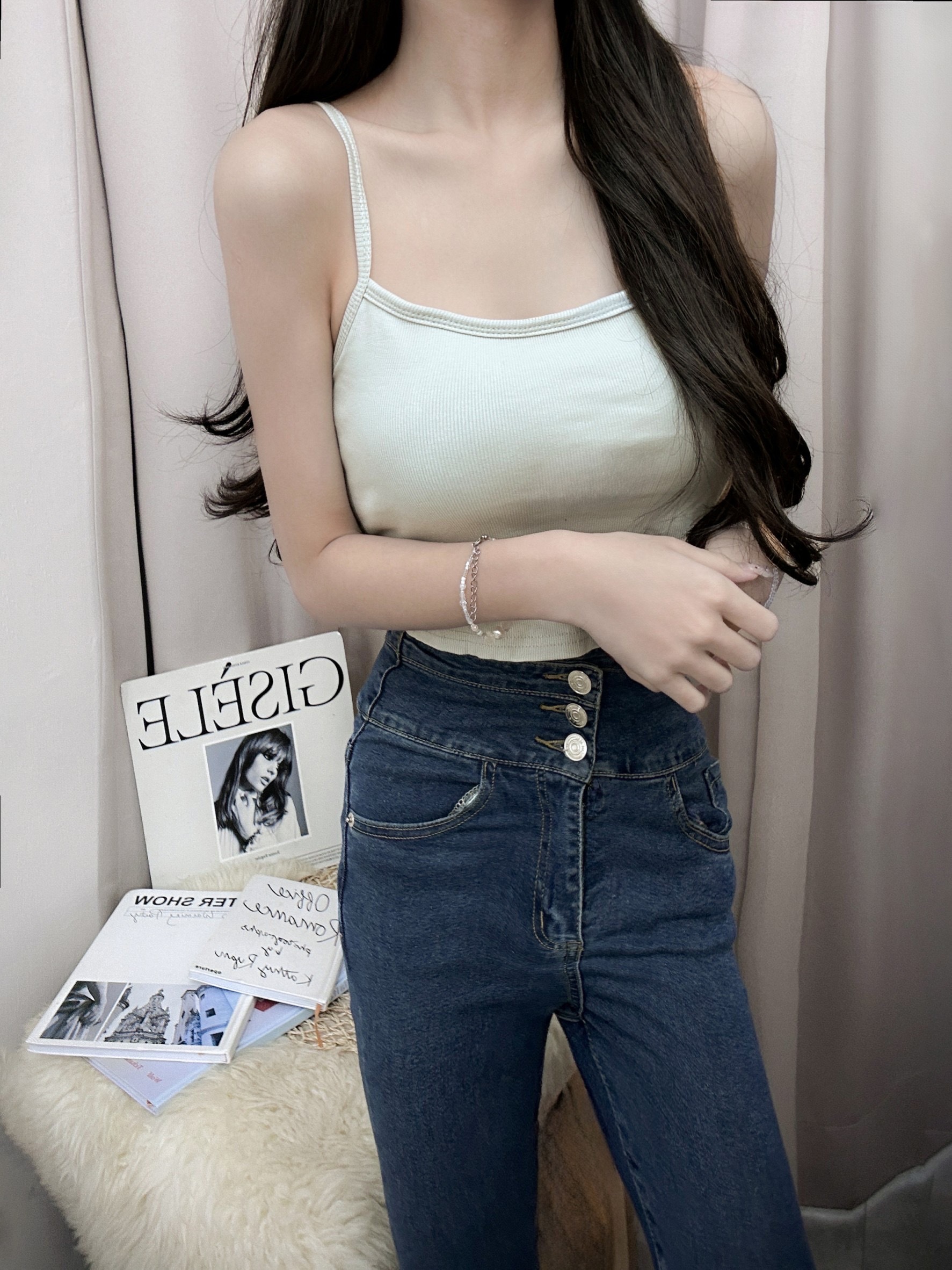 [5001-4] 假日慵懶背心細肩內杯短版背心 (5)