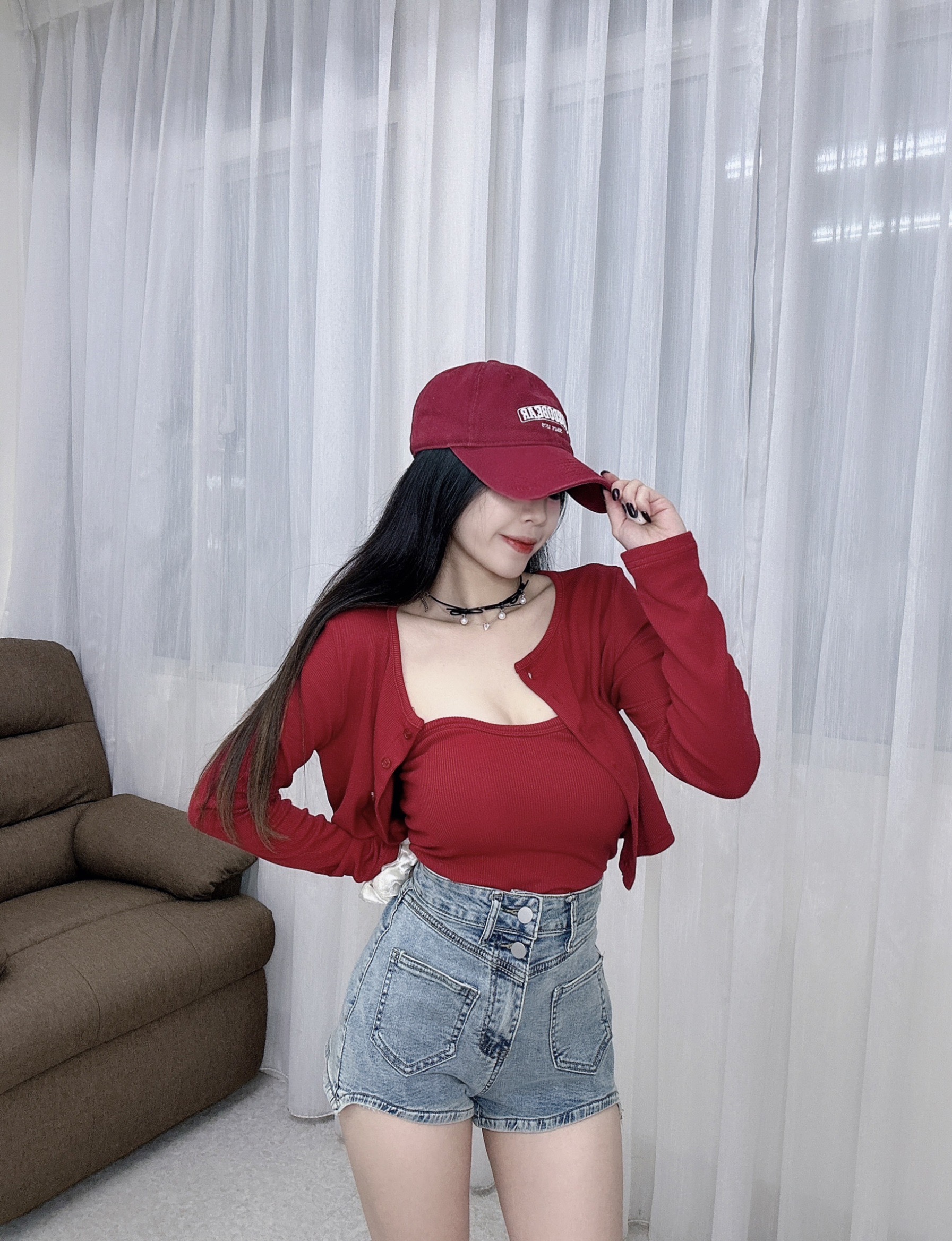 25019獨家自訂多色排扣短版罩衫 (7)