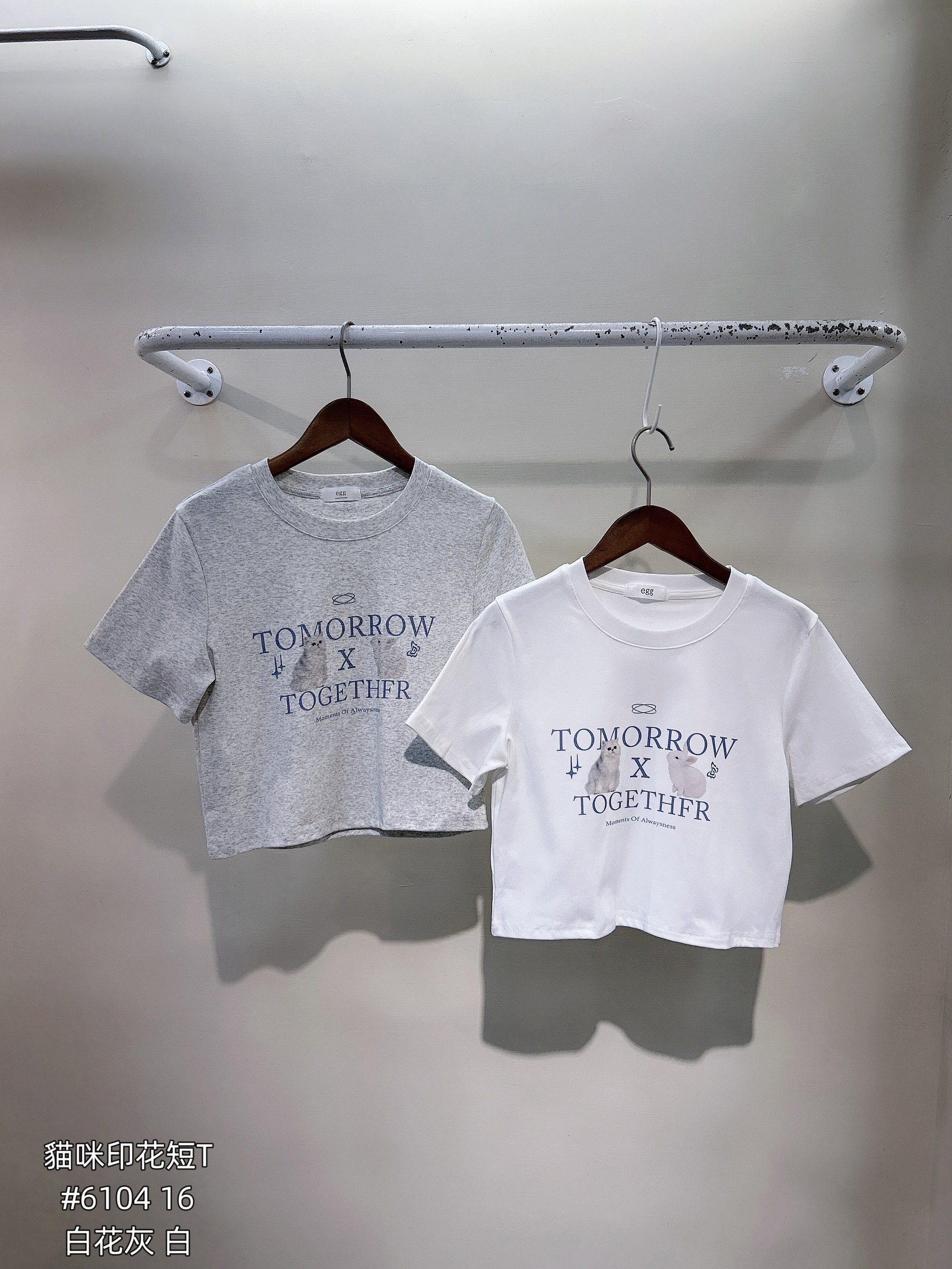 6104貓喵印花短T彈性面料非常舒服