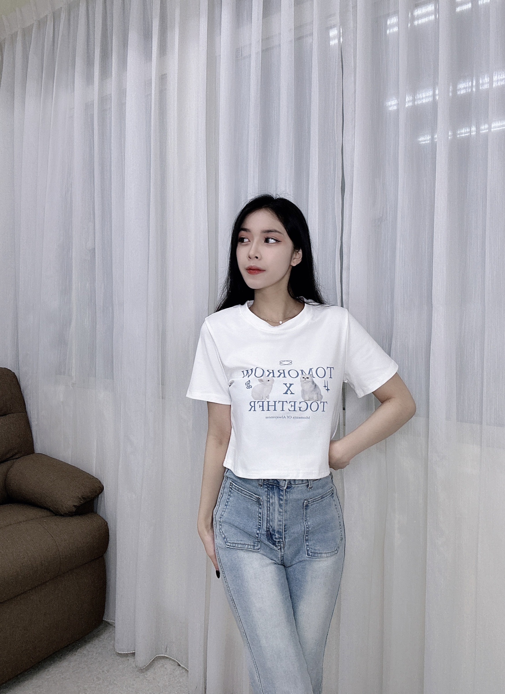 6104貓喵印花短T彈性面料非常舒服 (5)