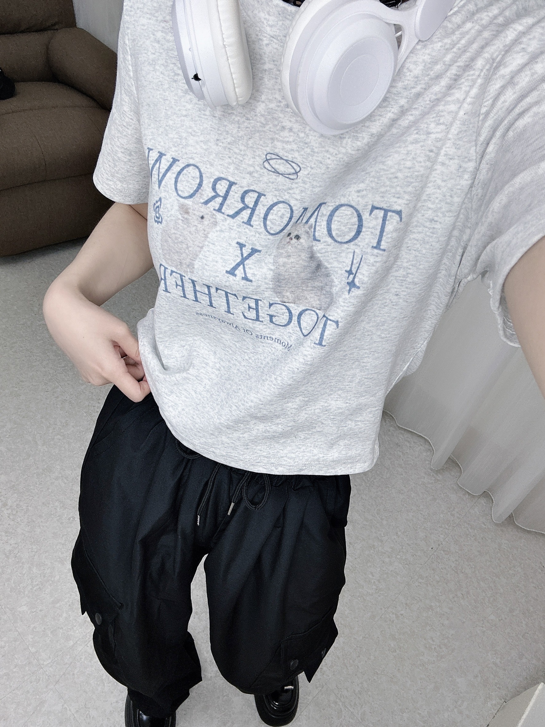 6104貓喵印花短T彈性面料非常舒服 (4)