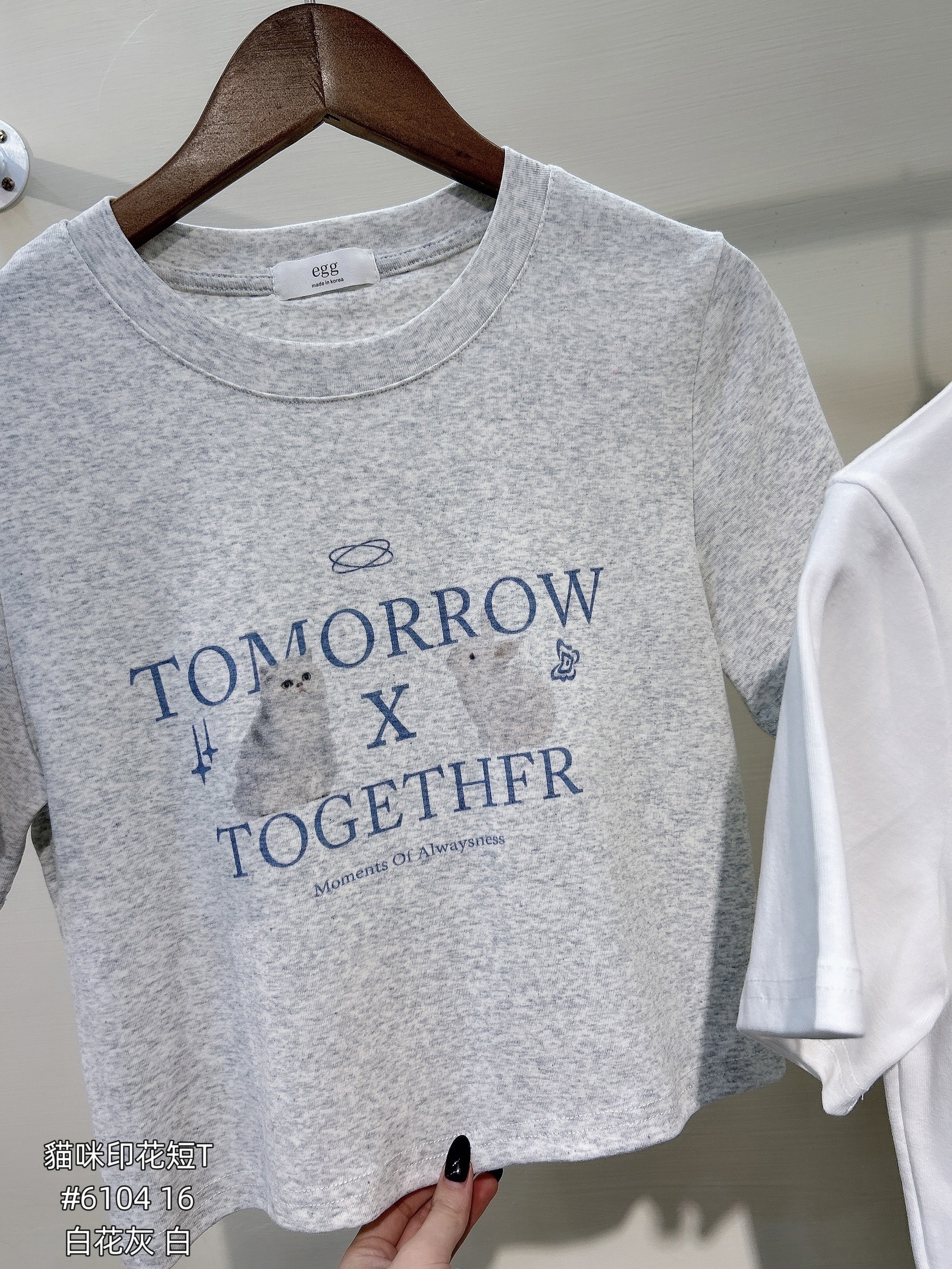 6104貓喵印花短T彈性面料非常舒服 (2)