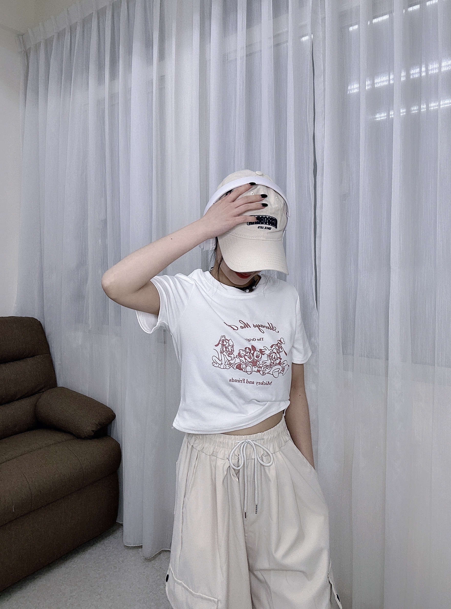 2184米奇圖片T印花休閒純棉圓領短版t (3)