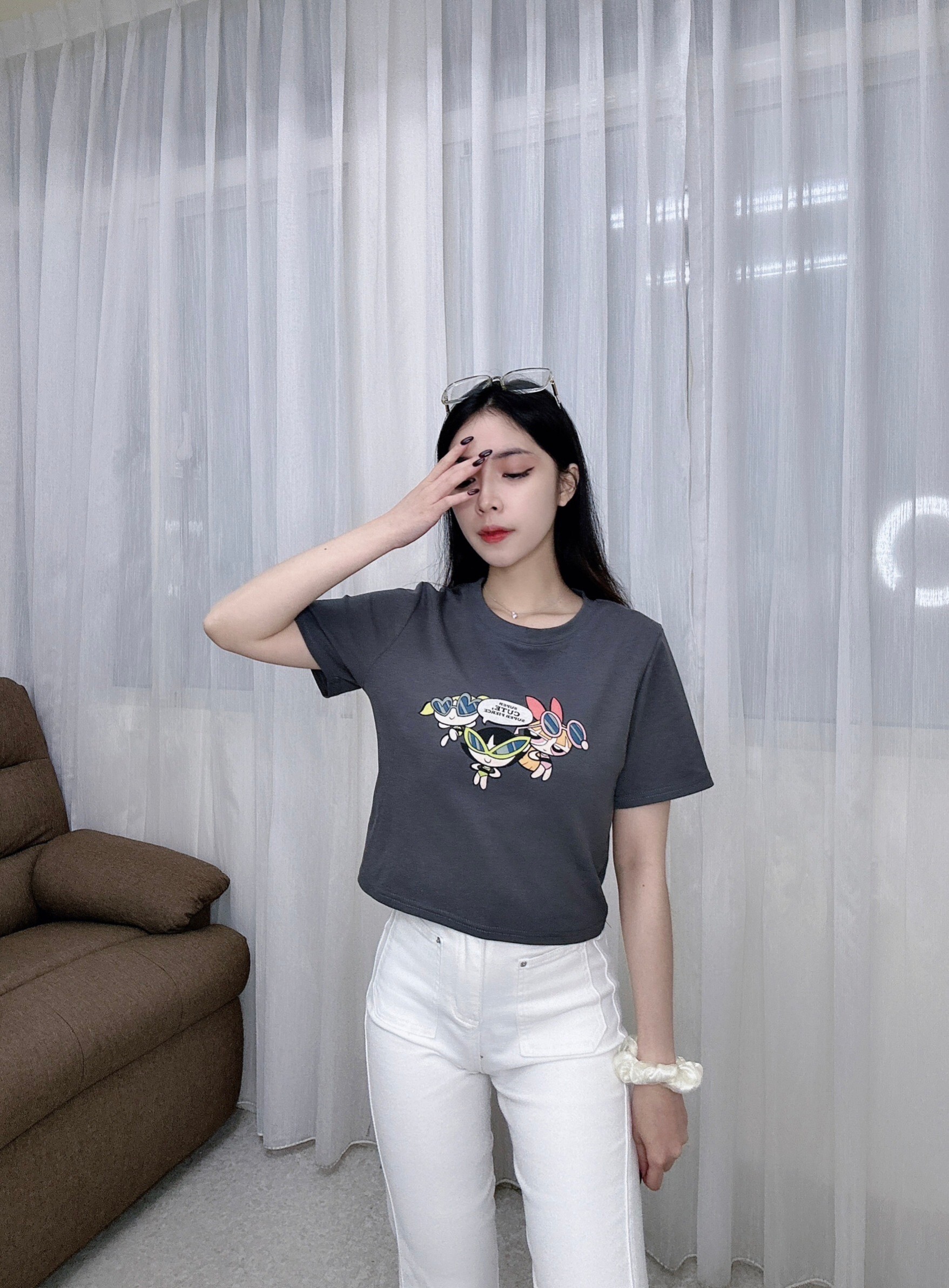 2072飛天小女警短T短款合身版型顯身材 (4)