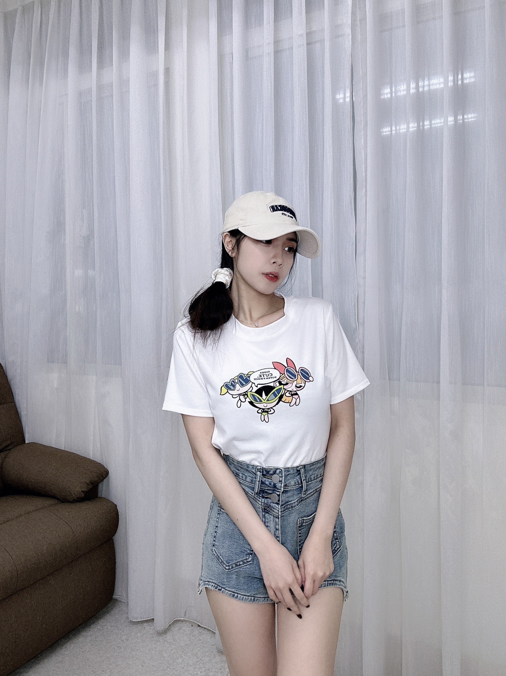 2072飛天小女警短T短款合身版型顯身材 (2)