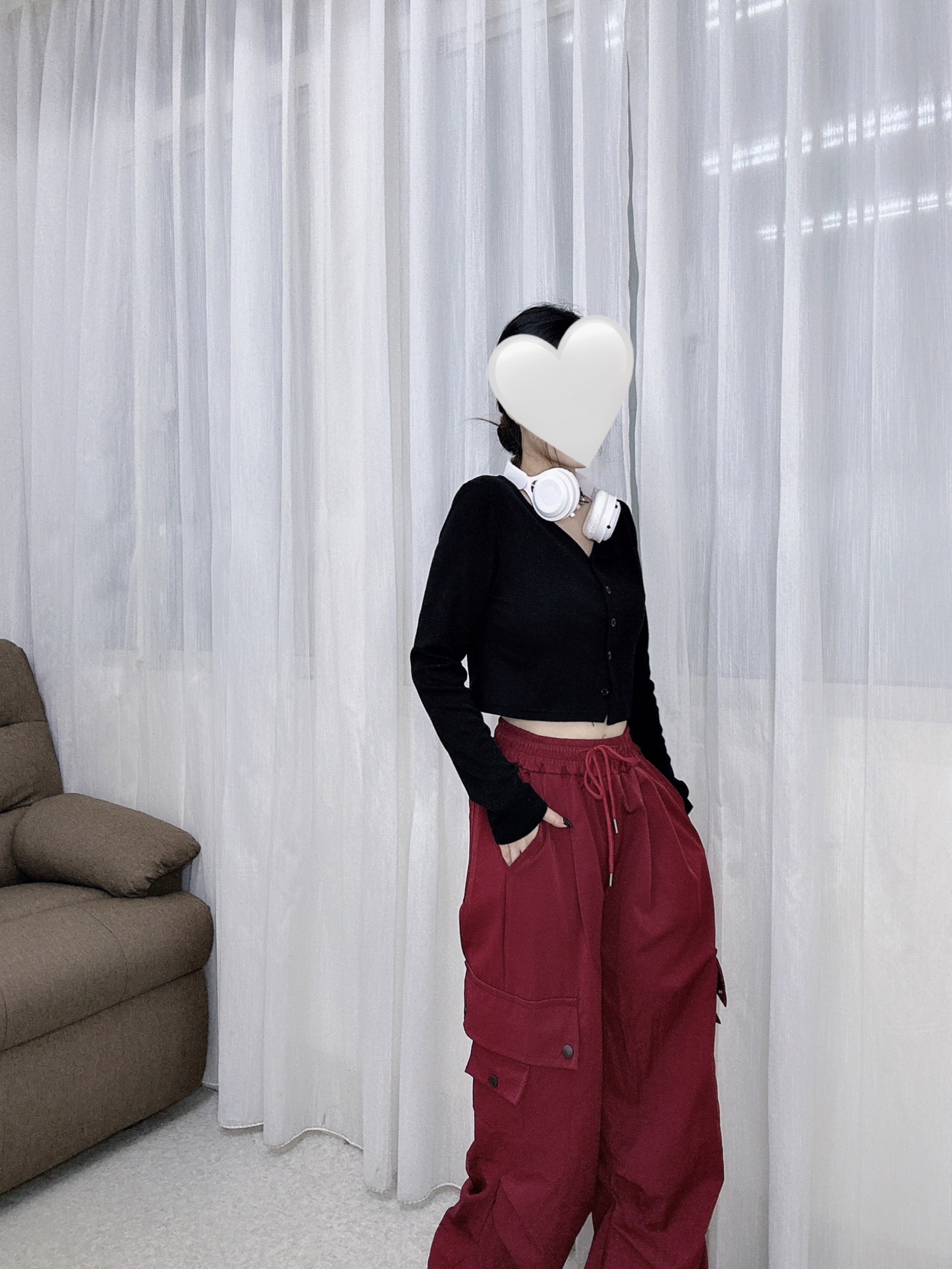 1536鬆緊腰工裝褲舒適鬆緊腰頭 (2)