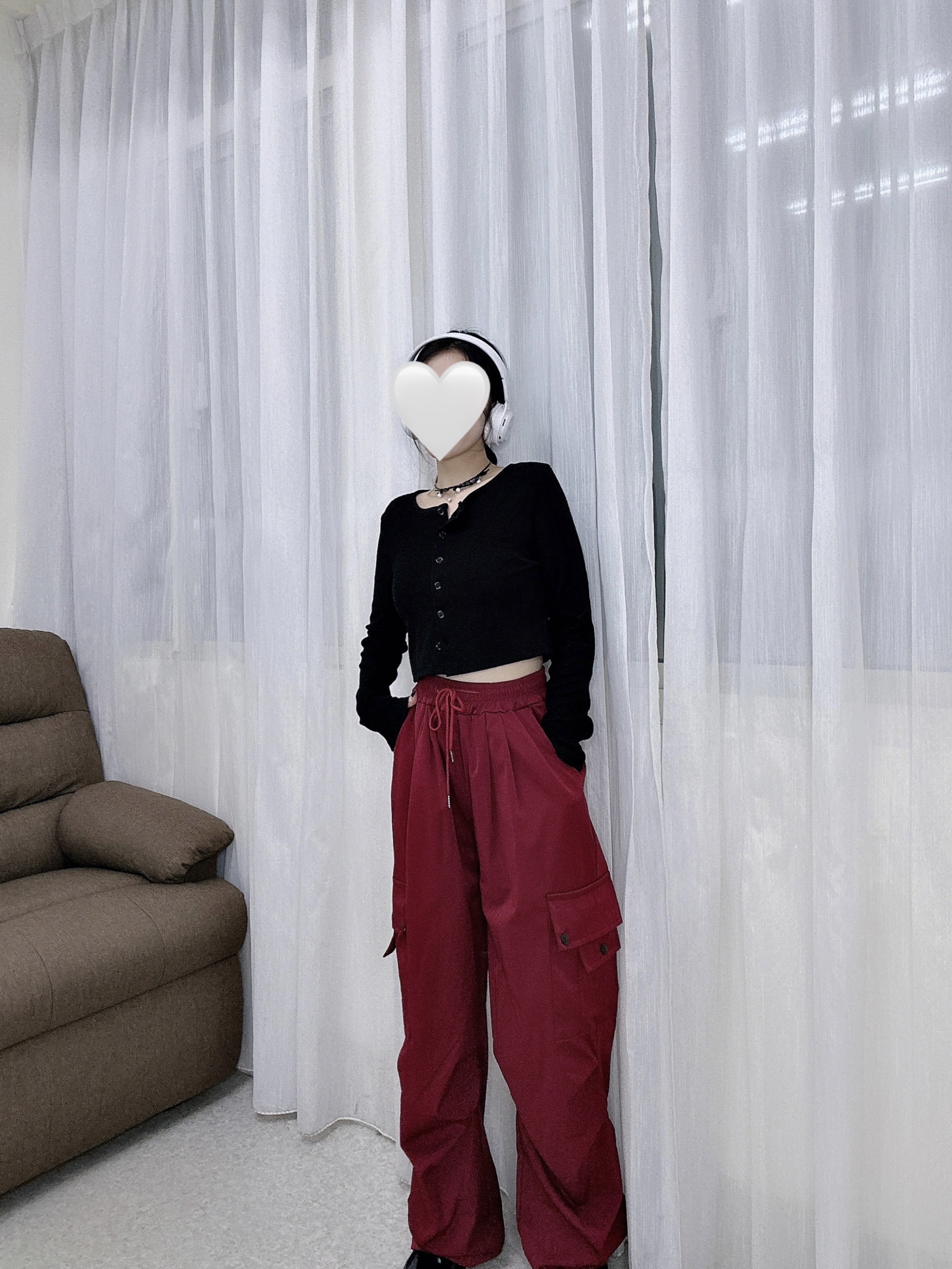 1536鬆緊腰工裝褲舒適鬆緊腰頭 (3)