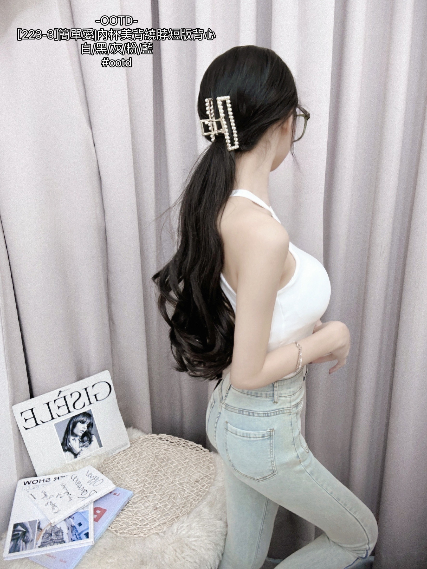[223-3]簡單愛內杯美背繞脖短版背心 (2)