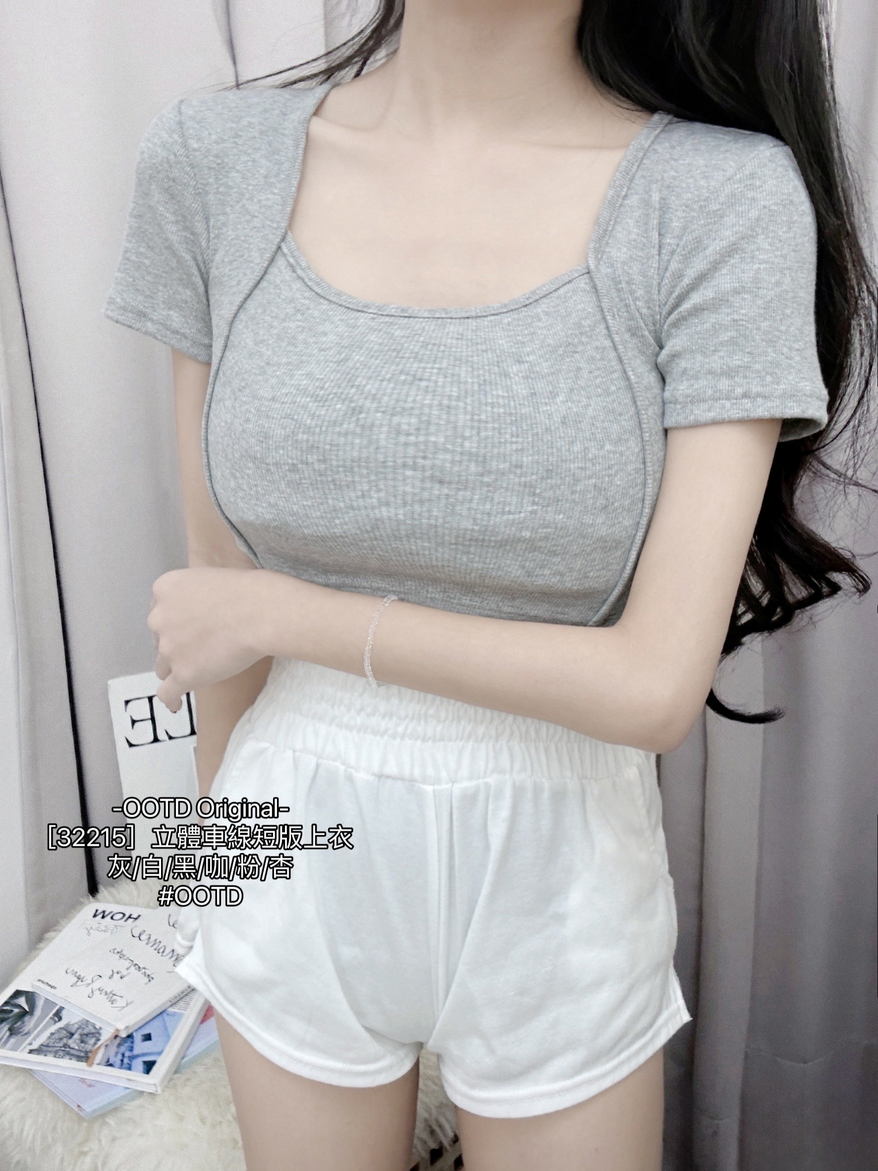 [32215］立體車線短版上衣 (7)