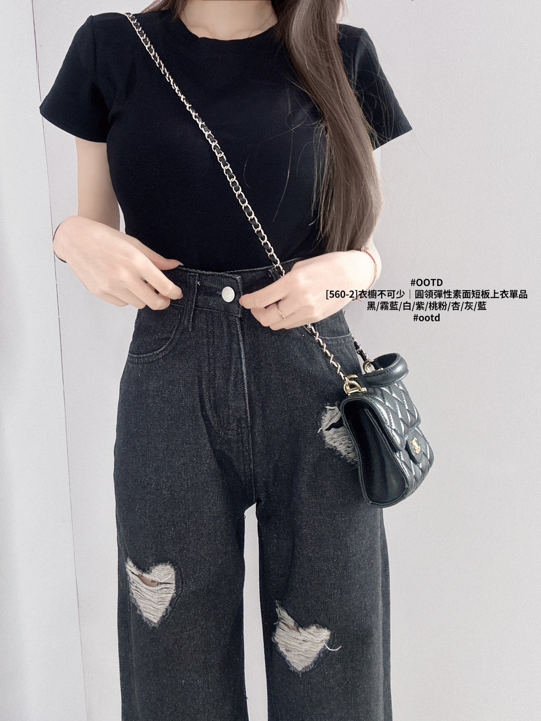 [560-2]衣櫥不可少｜圓領彈性素面短板上衣單品 (15)