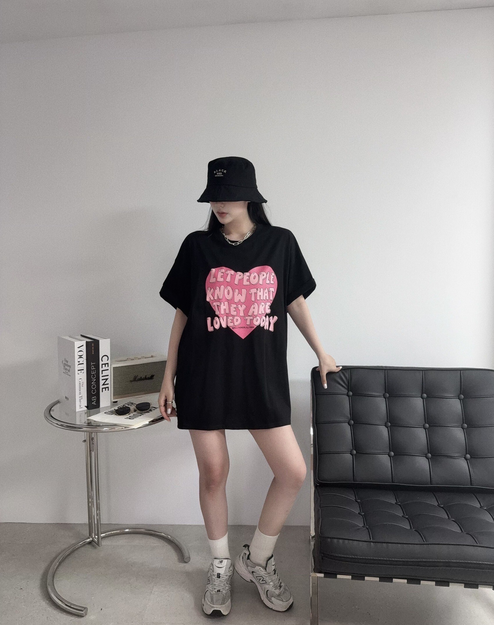 8889『選品』休閒愛心字母寬鬆大T (2)