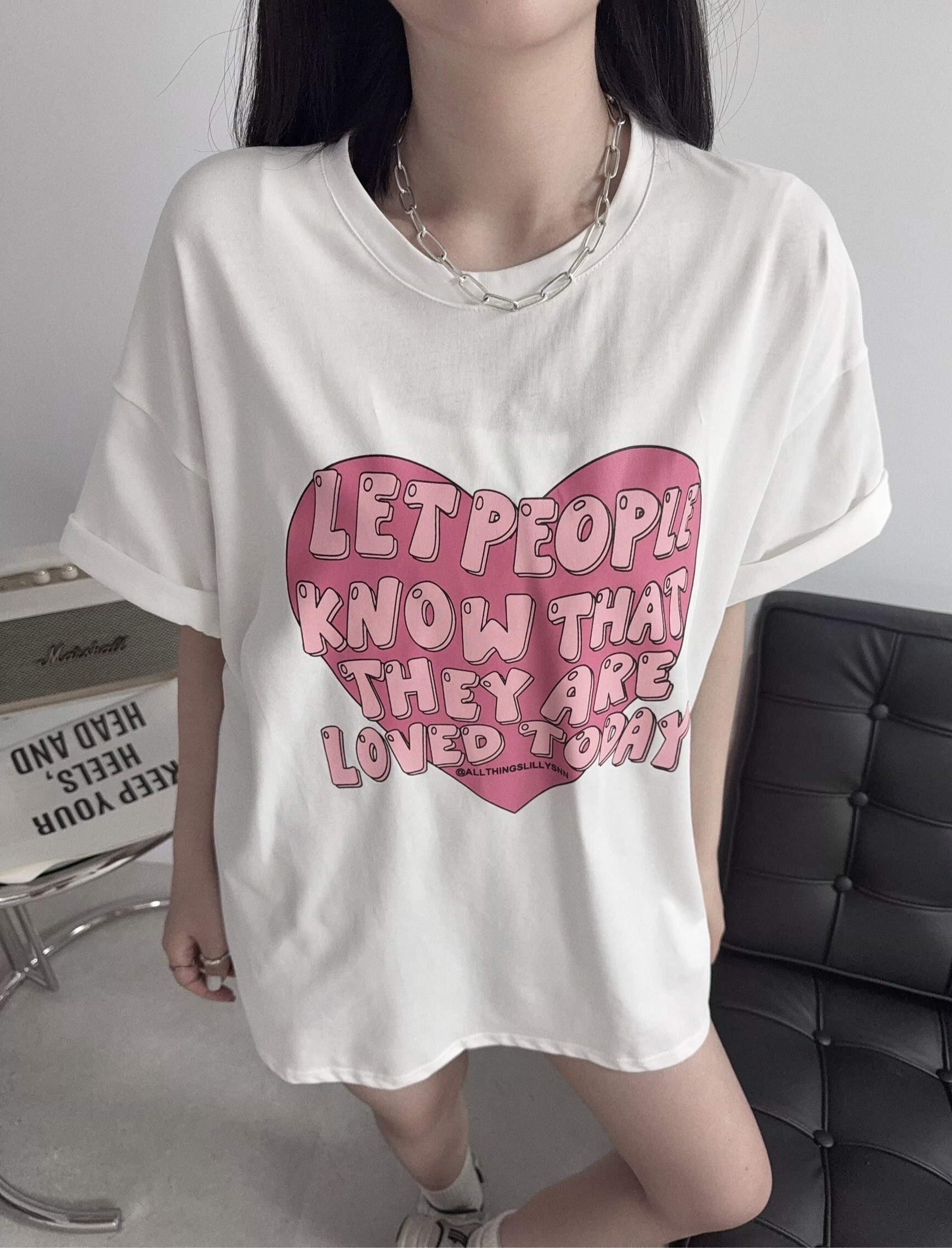 8889『選品』休閒愛心字母寬鬆大T (3)