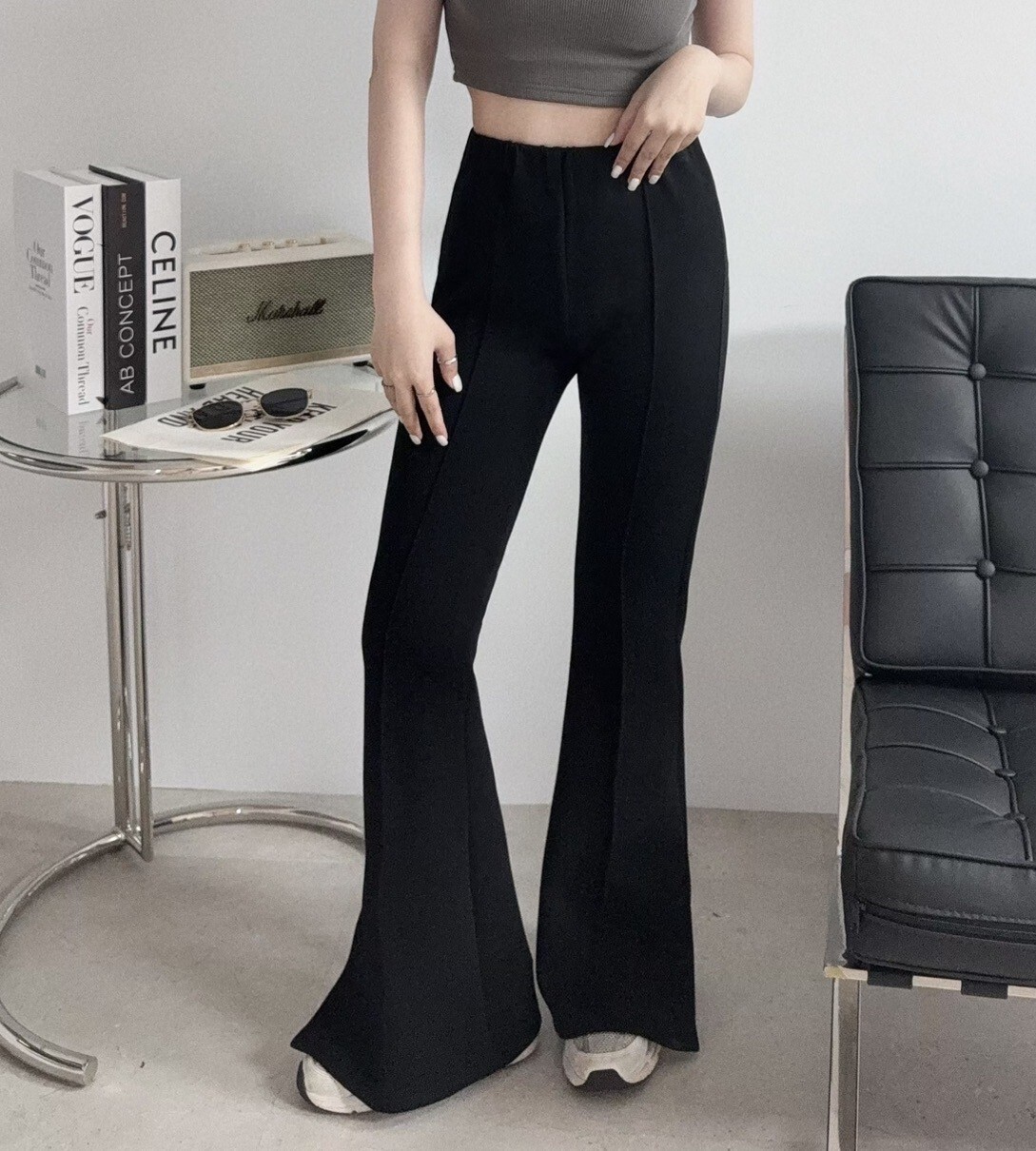 011『選品』超彈力顯瘦太空棉紙片喇叭褲 (2)