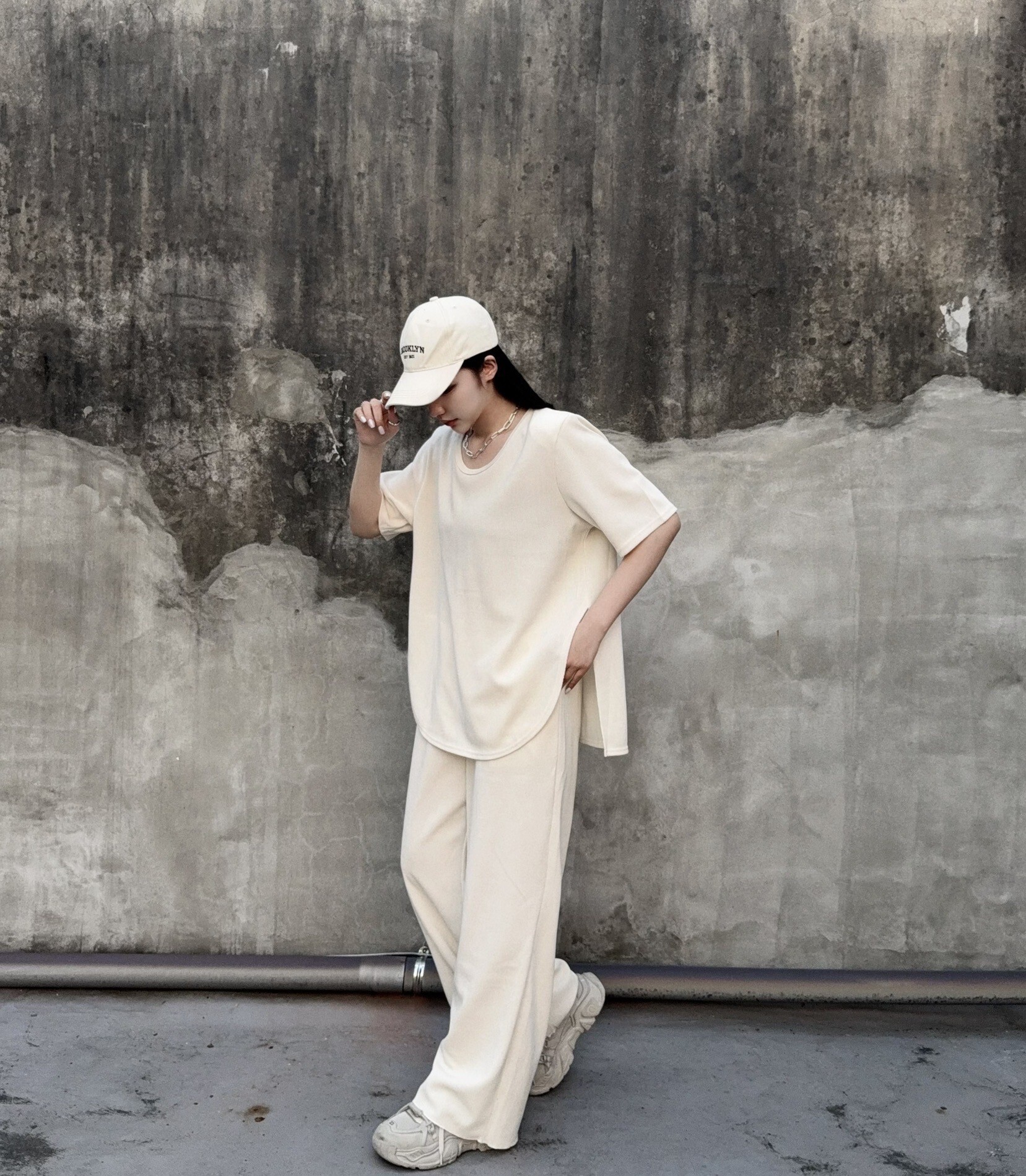 2811『選品』個性水洗磨毛螺紋休閒SET (3)