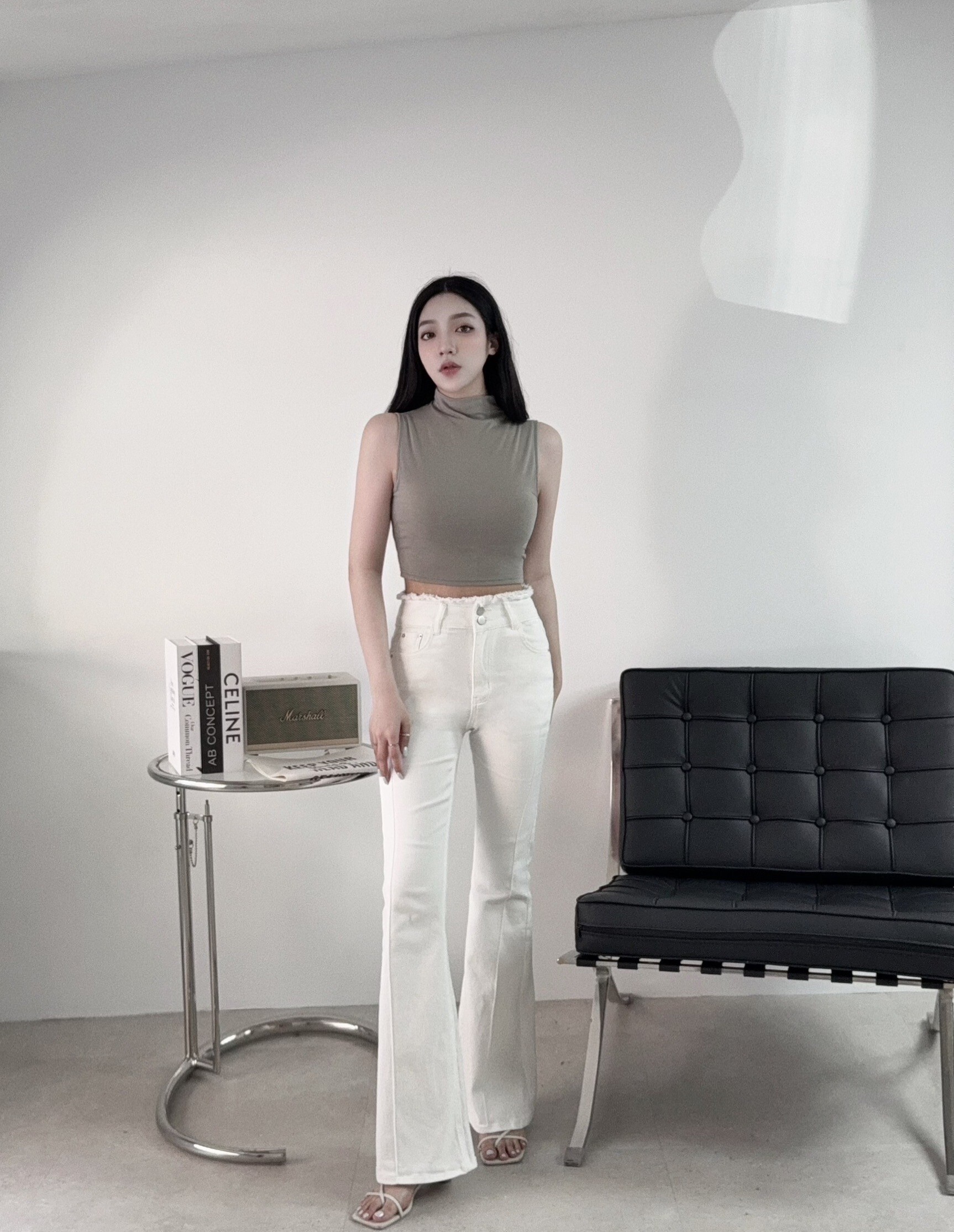 9023『選品』超彈力雙釦百搭長腿牛仔褲 (3)