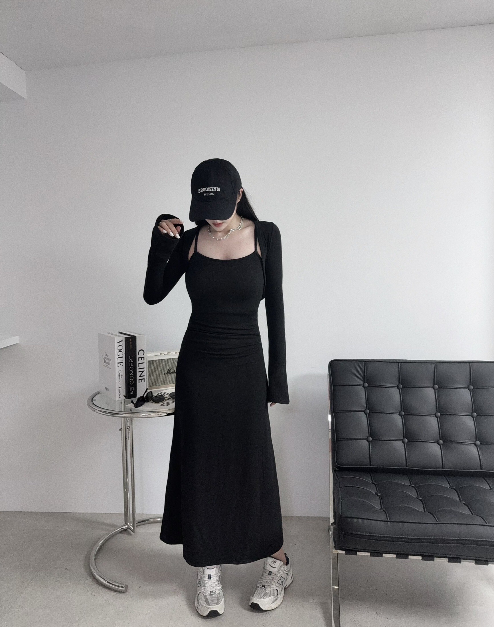 0082『訂製款』韓版極顯瘦魚尾長洋罩衫SET (2)