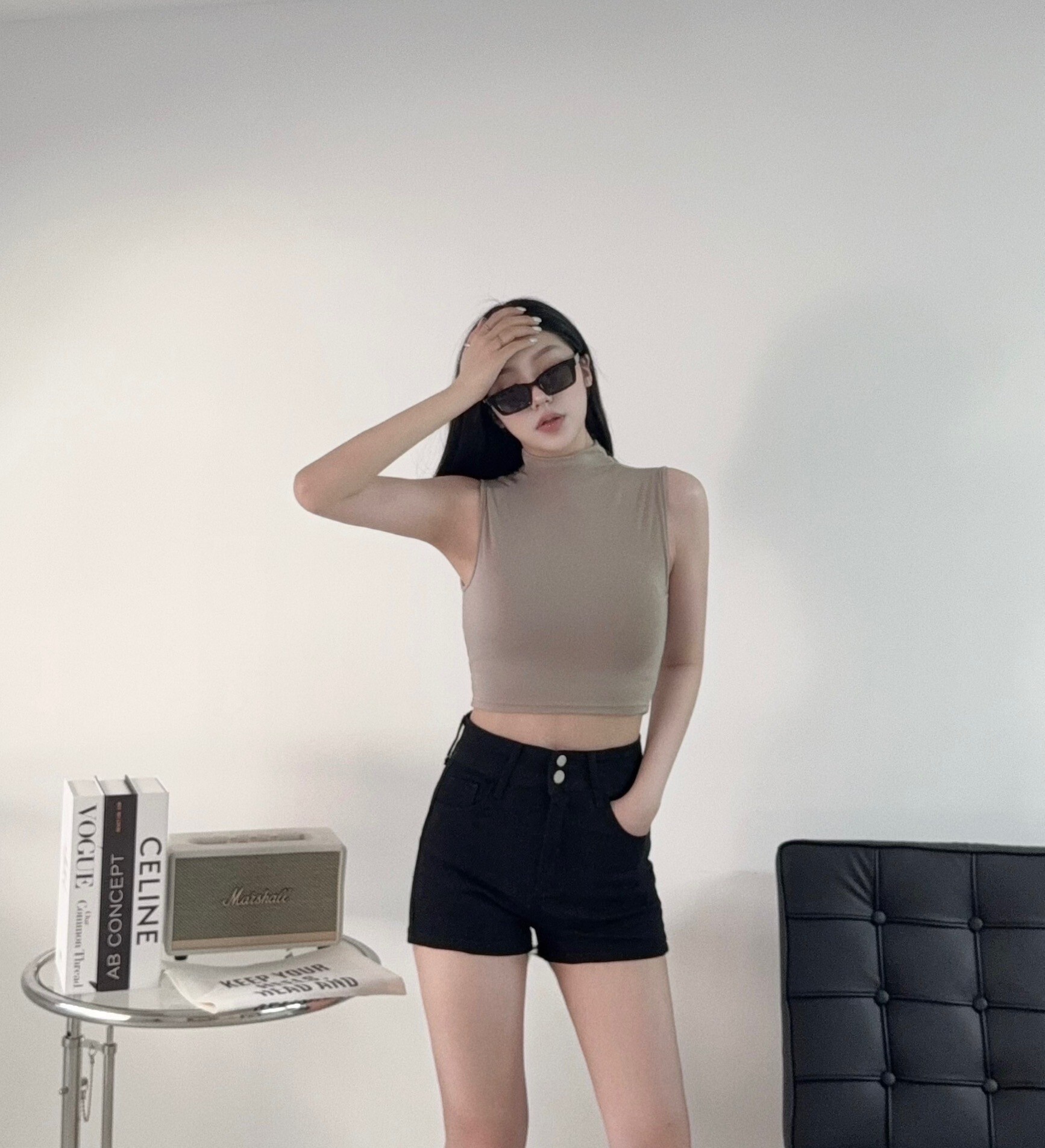 0088『訂製款』純色質感立領柔感Bra Top (2)