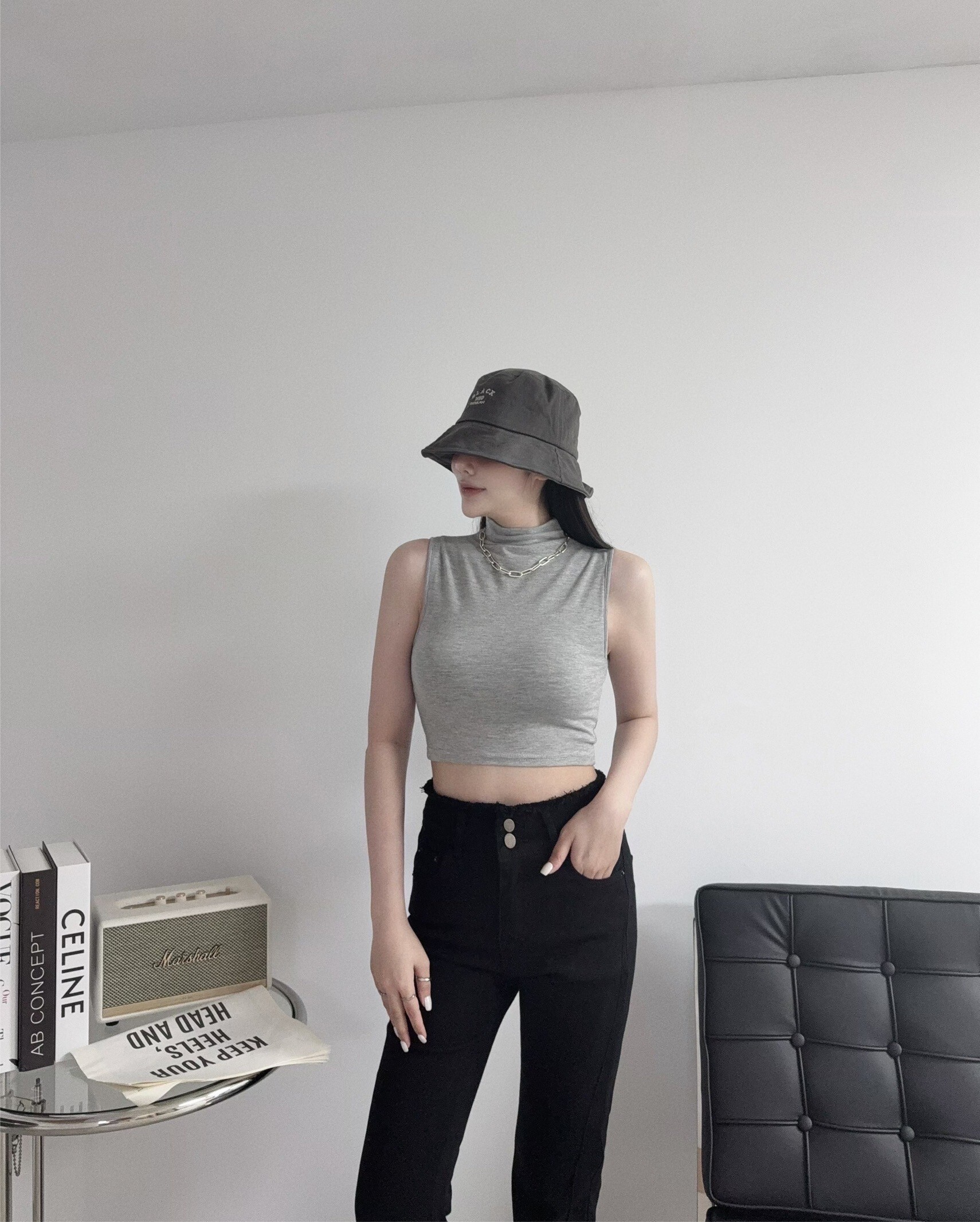 0088『訂製款』純色質感立領柔感Bra Top (3)