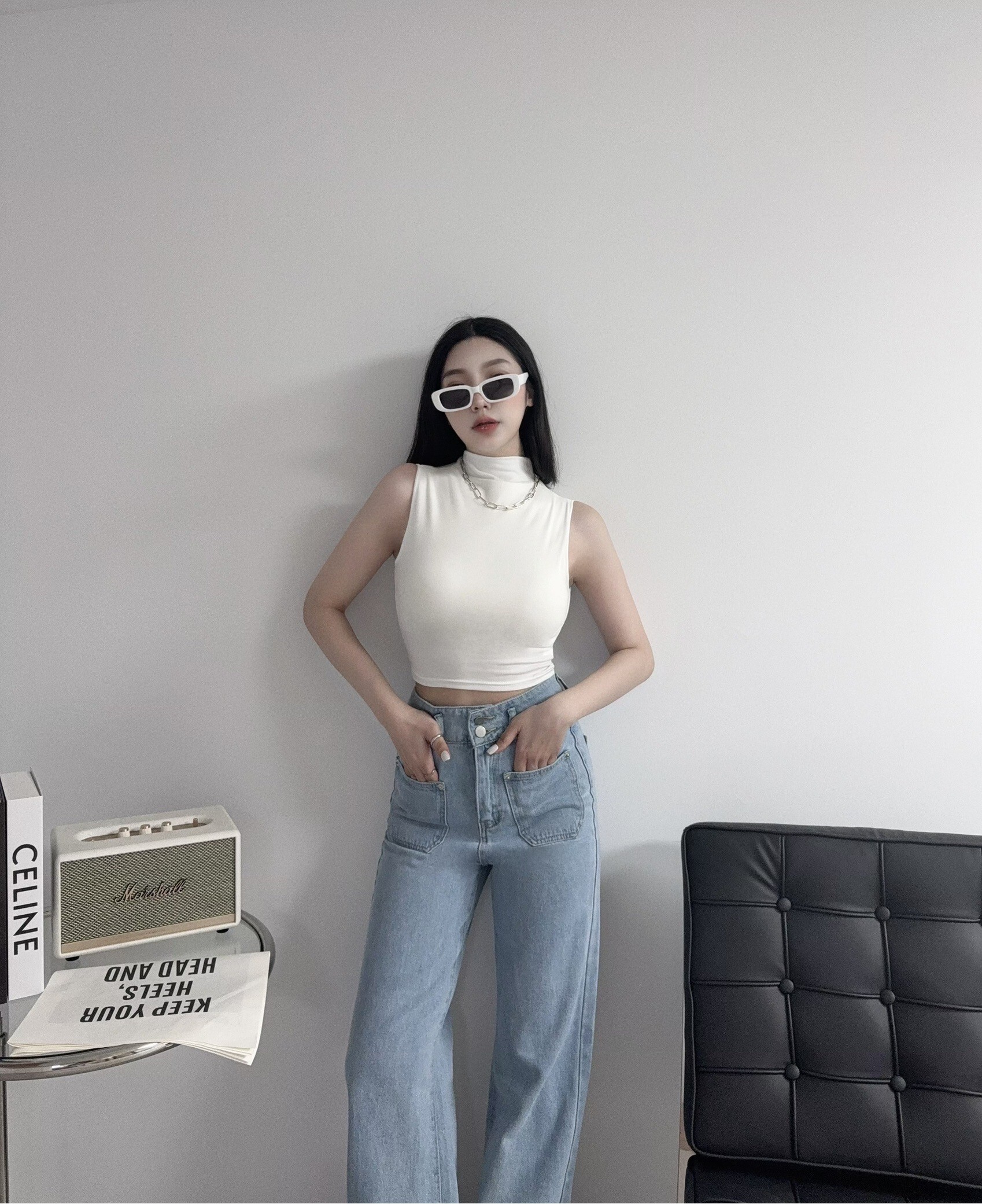 0088『訂製款』純色質感立領柔感Bra Top (5)