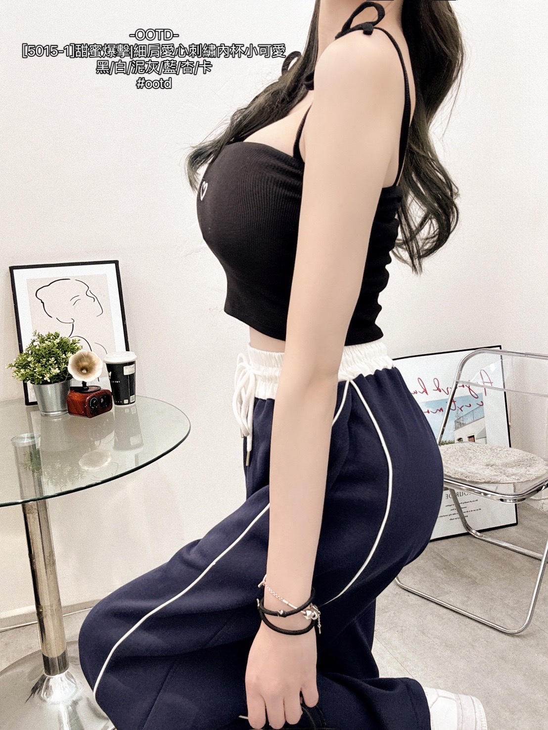 [5015-1]甜蜜爆擊細肩愛心刺繡內杯小可愛 (12)