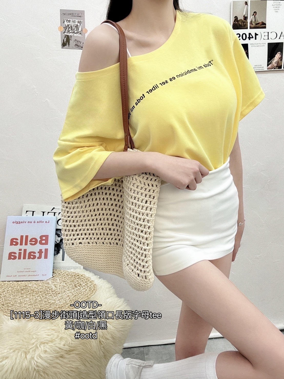 [1115-3]漫步街頭造型領口長版字母tee (4)