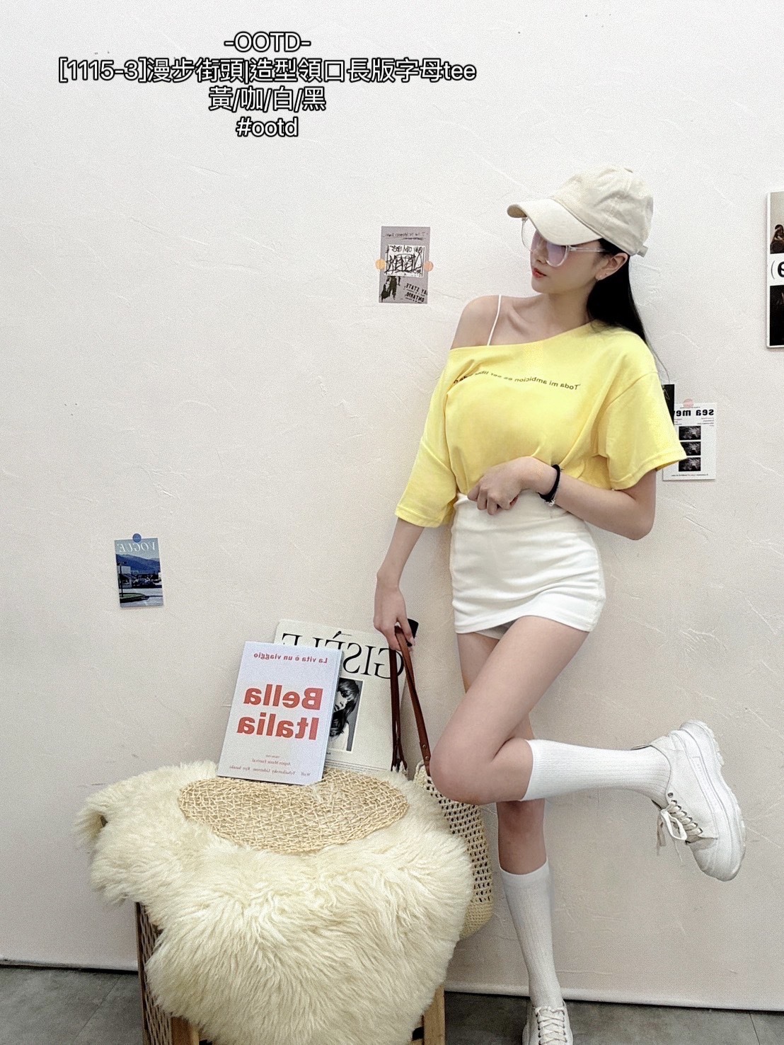 [1115-3]漫步街頭造型領口長版字母tee (3)