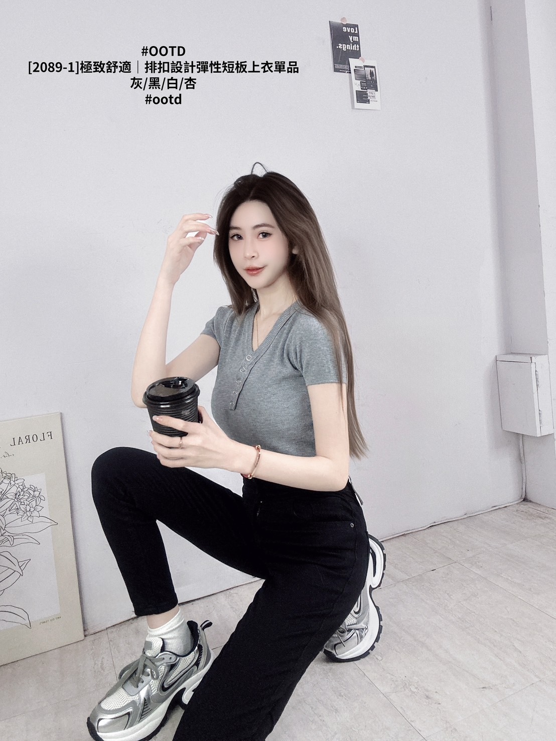 [2089-1]極致舒適｜排扣設計彈性短板上衣單品 (6)