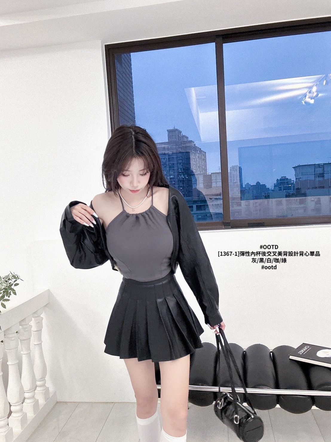 [1367-1]彈性內杯後交叉美背設計背心單品 (7)