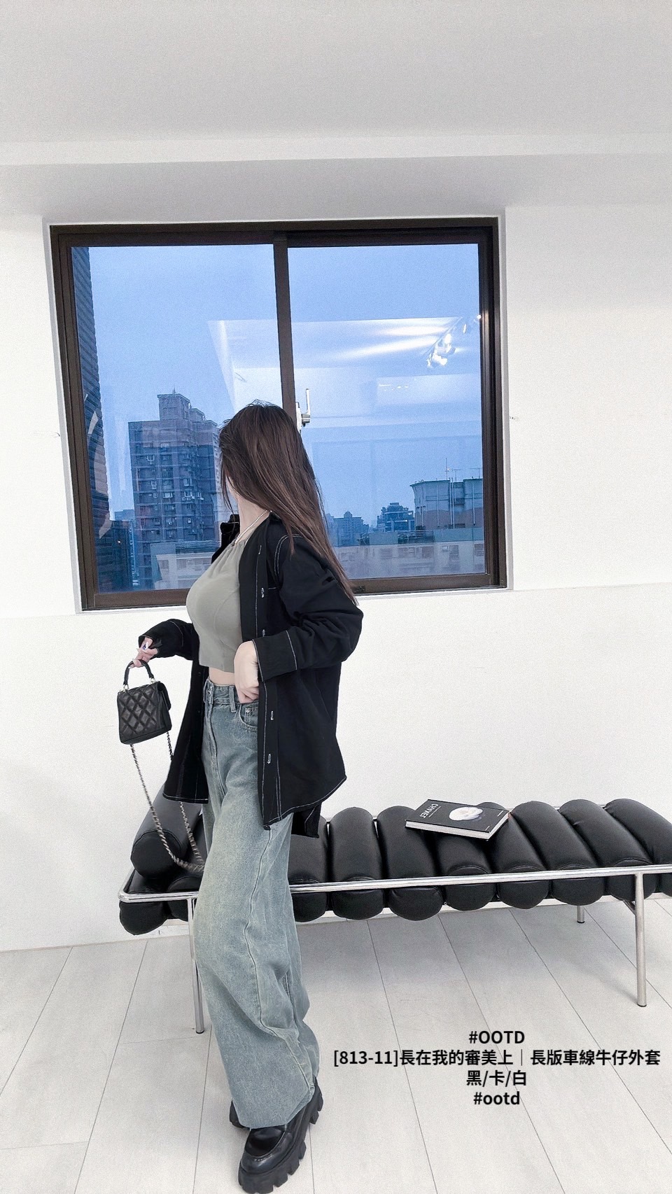 [813-11]長在我的審美上｜長版車線牛仔外套 (5)