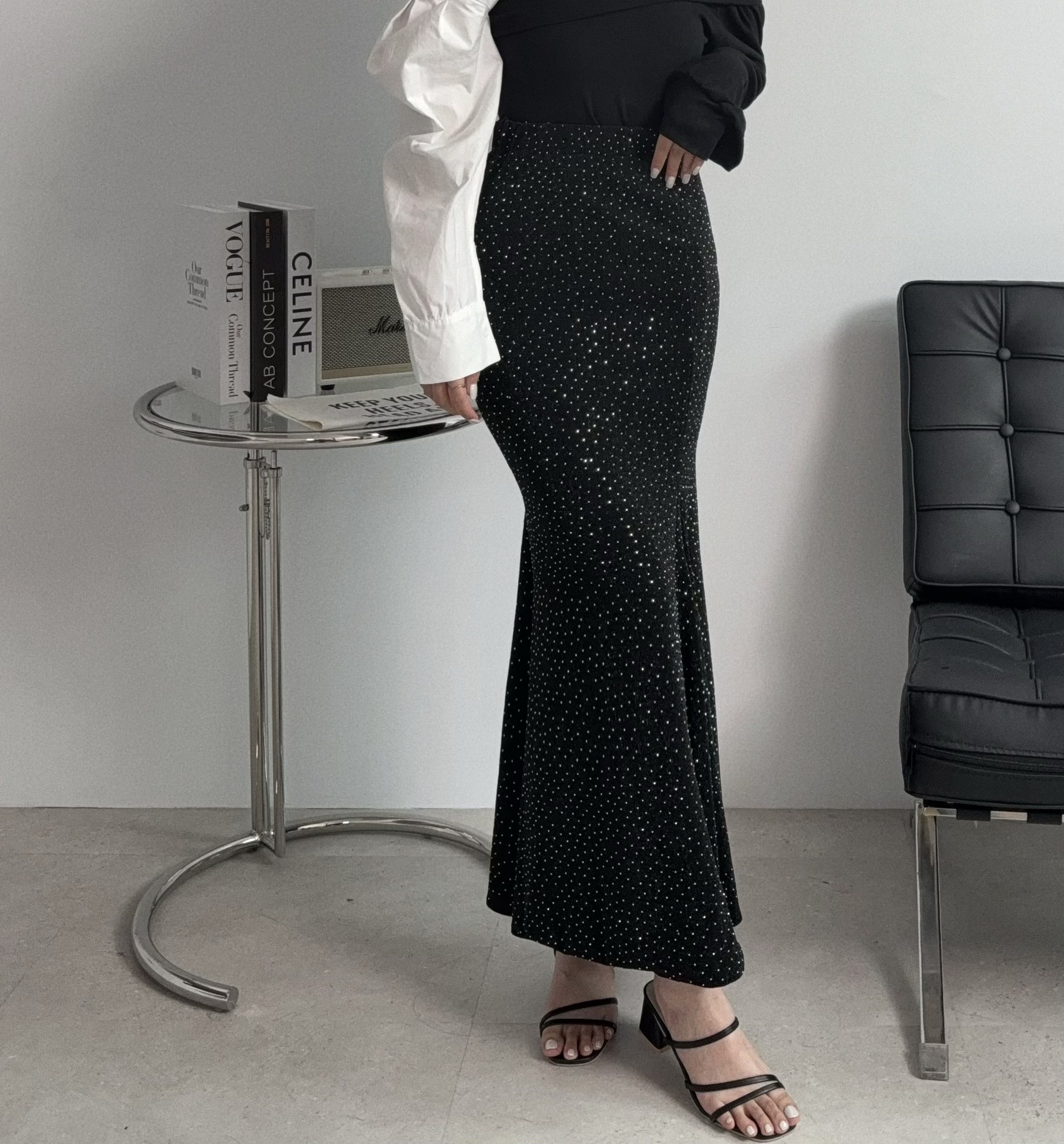 2512『選品』法式高級感燙鑽包臀魚尾長裙 (4)