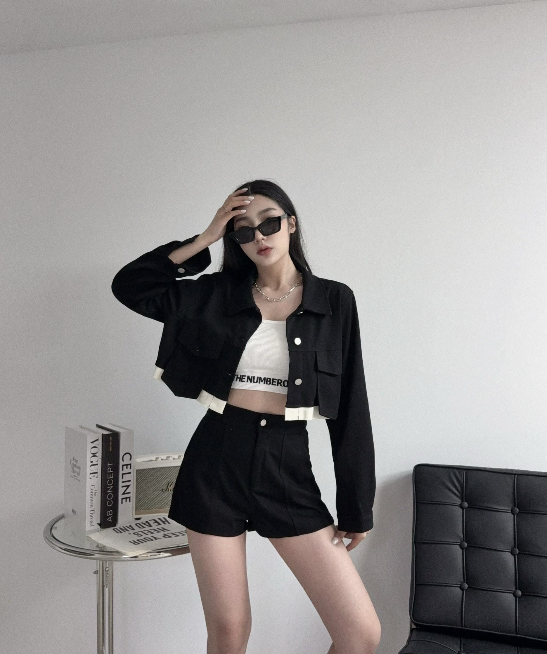 5397 『訂製款』韓系拼接造型外套+短褲 (4)