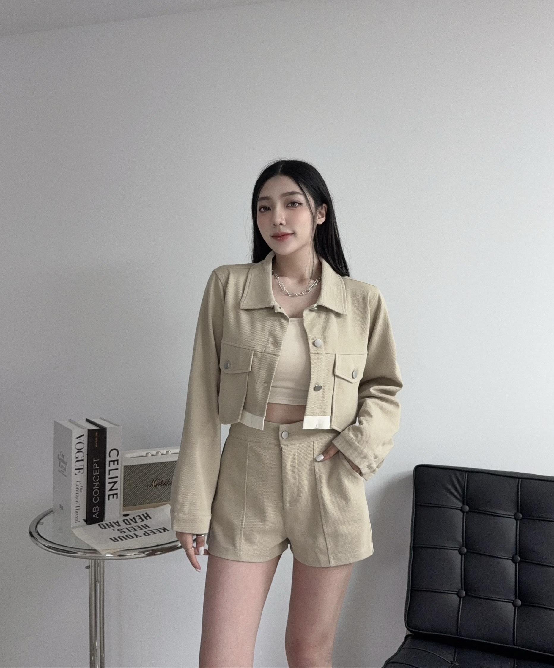 5397 『訂製款』韓系拼接造型外套+短褲 (2)