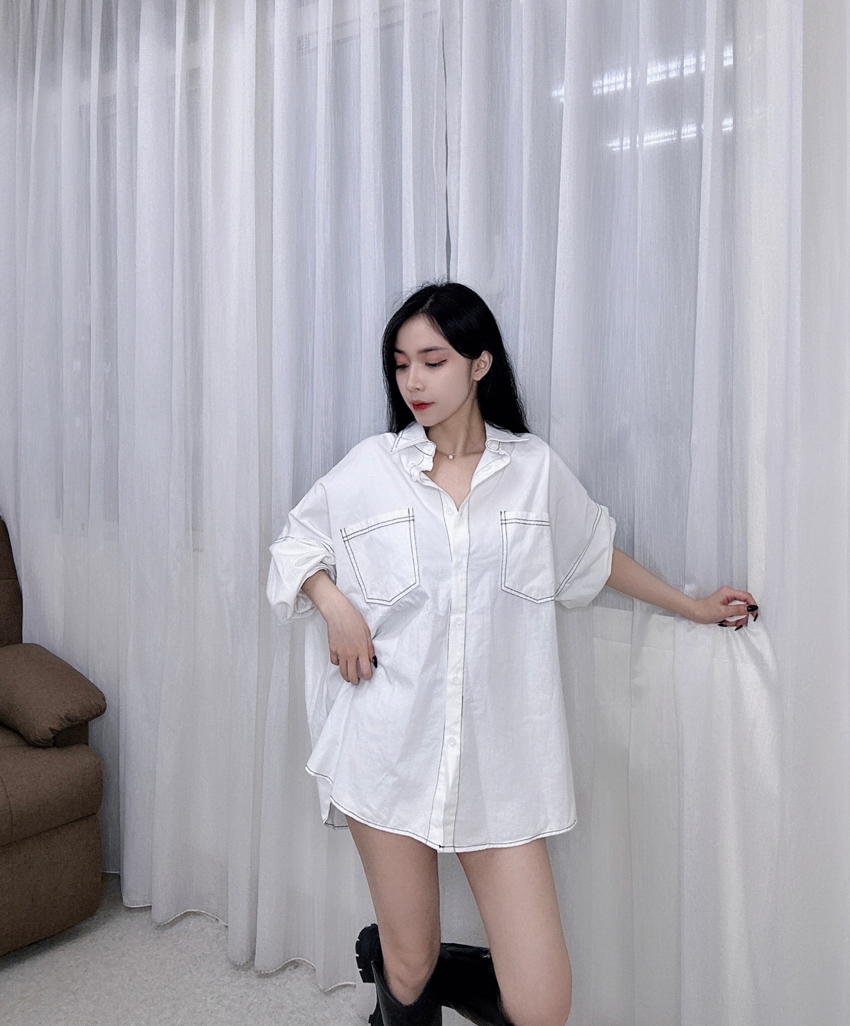 202車線大版型襯衫 (2)