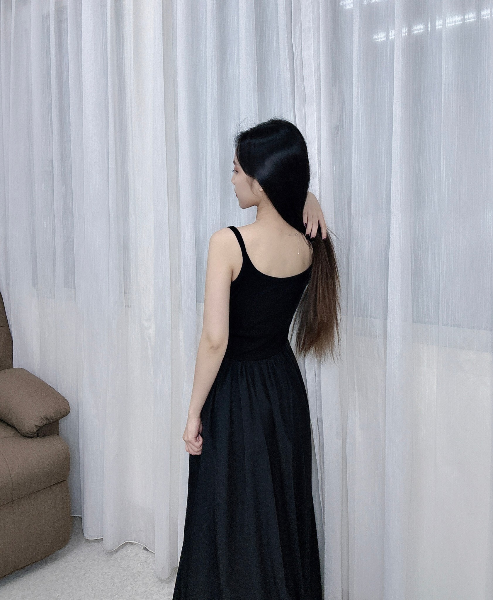 4113棉質背心接雪紡長洋 (3)