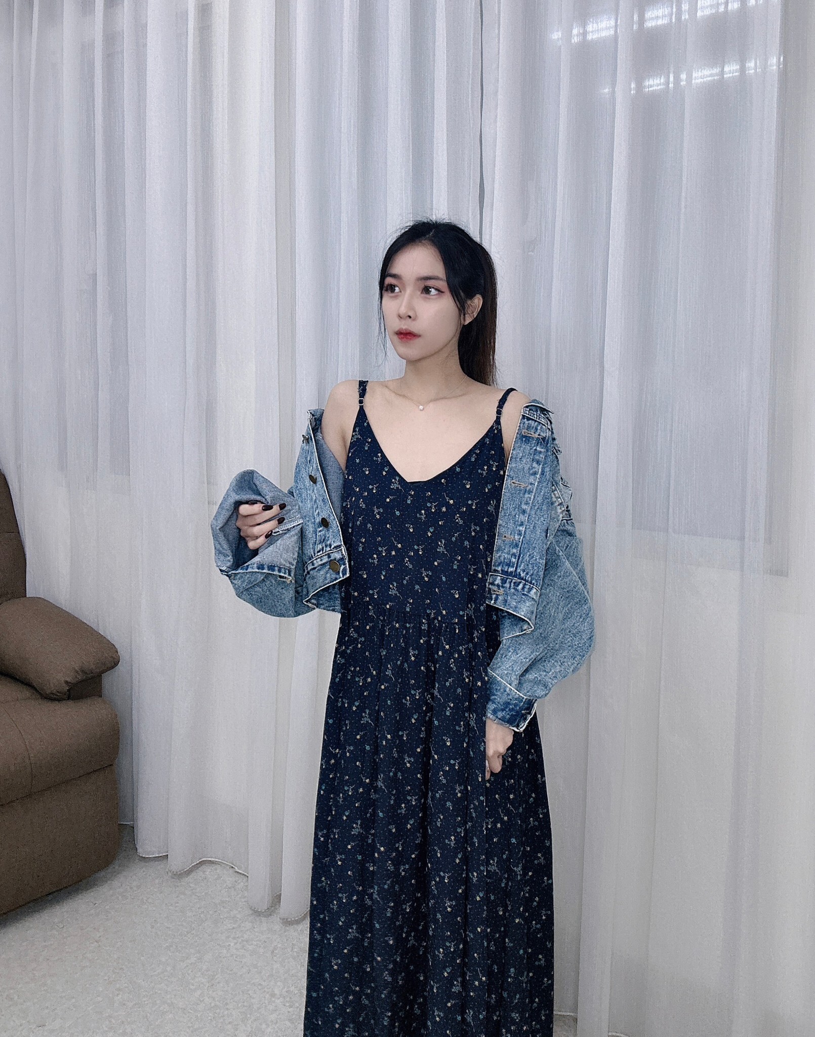 915肩可調碎花長洋 (2)