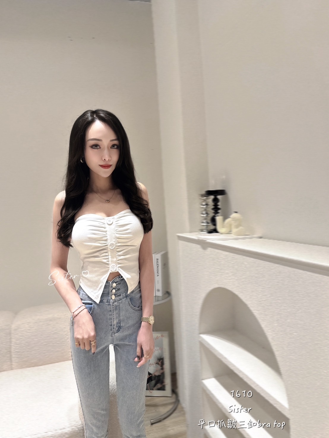 1610 平口抓皺三扣bra top (2)