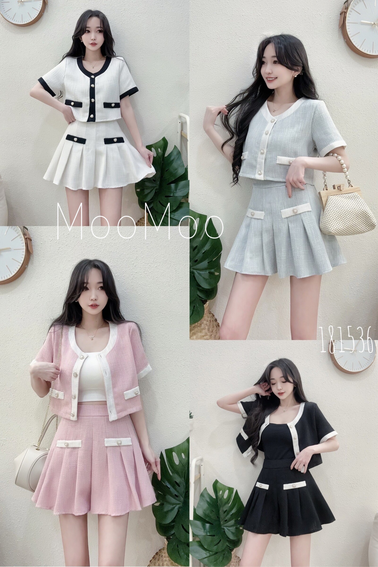 1815甜美小香風短外套短裙套裝 (5)