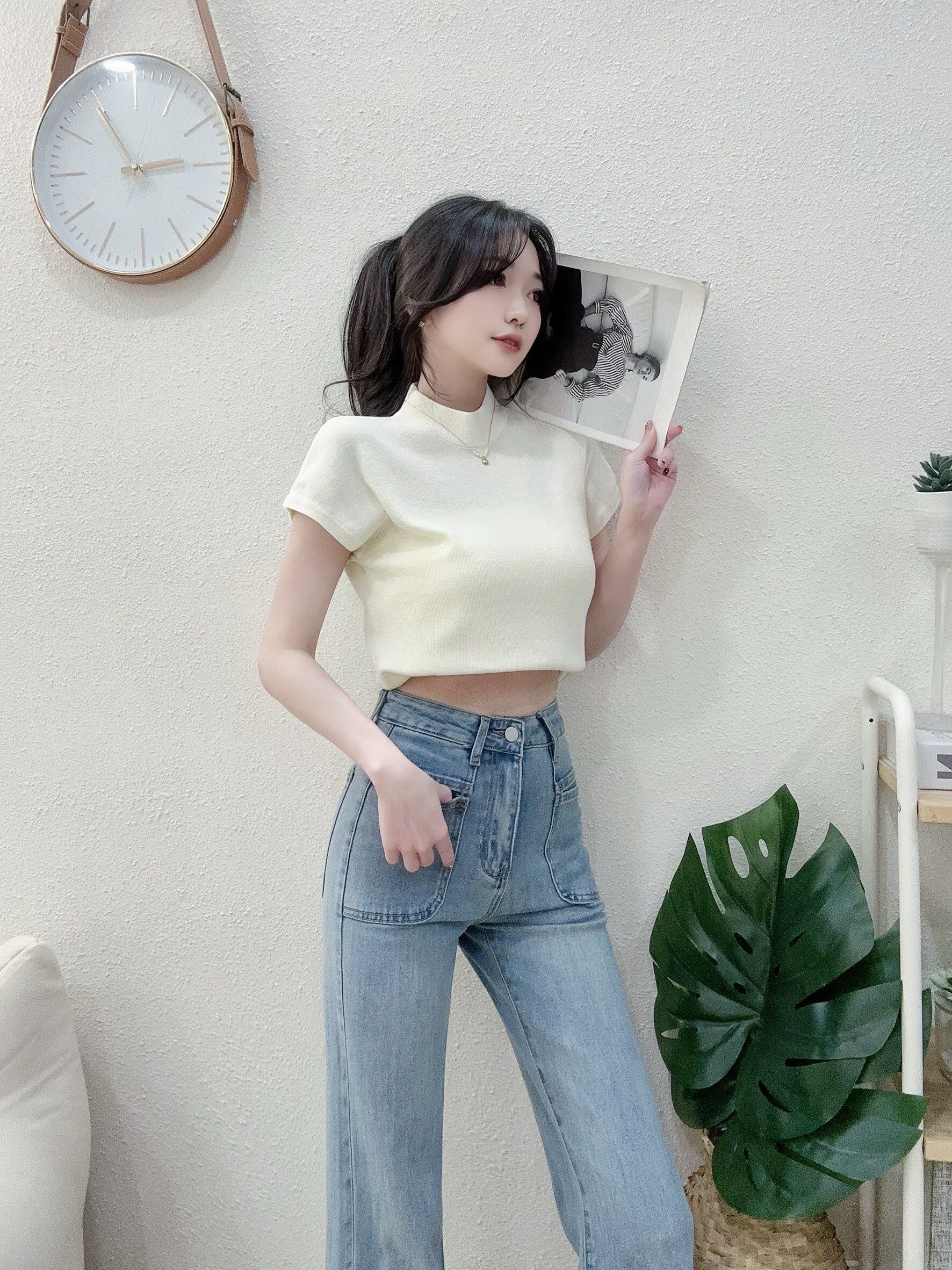 A317質感半領親膚打底針織上衣 (5)