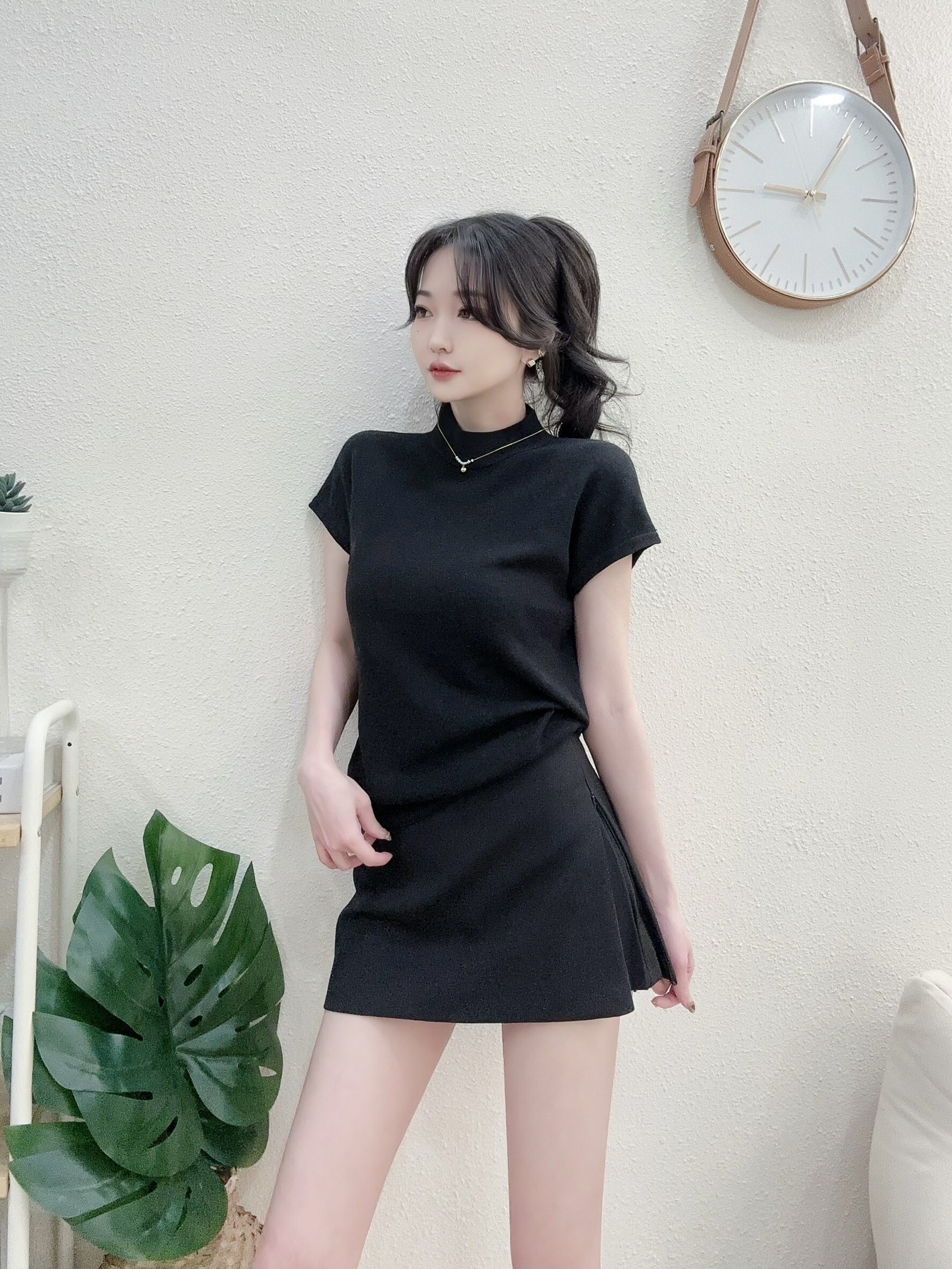 A317質感半領親膚打底針織上衣 (3)