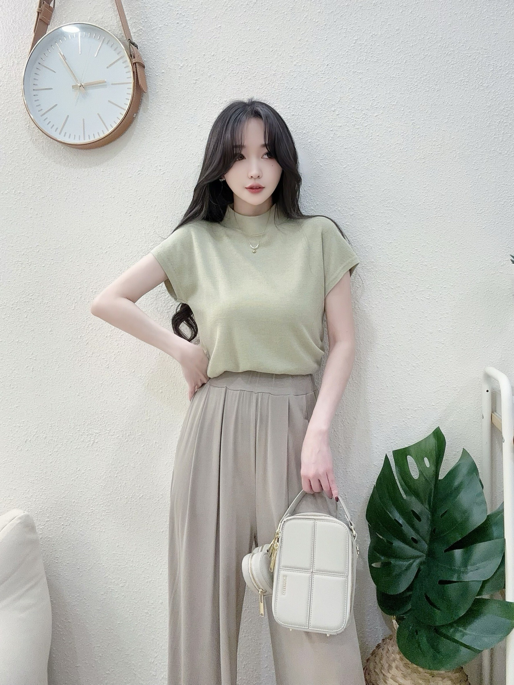 A317質感半領親膚打底針織上衣 (4)