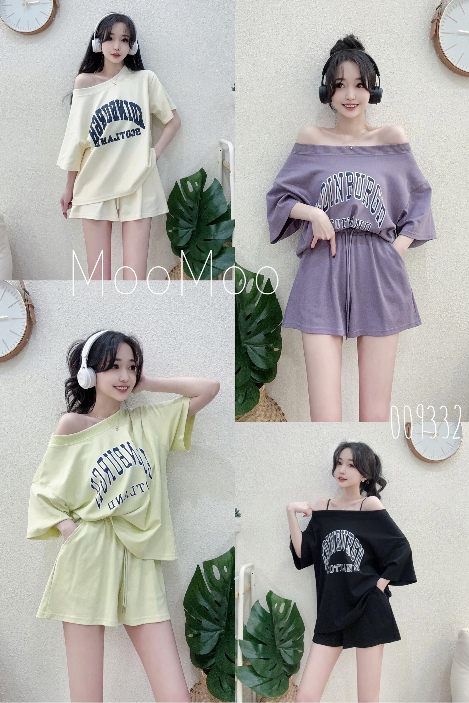 0093東大羅紋領印花大T休閒套裝 (5)